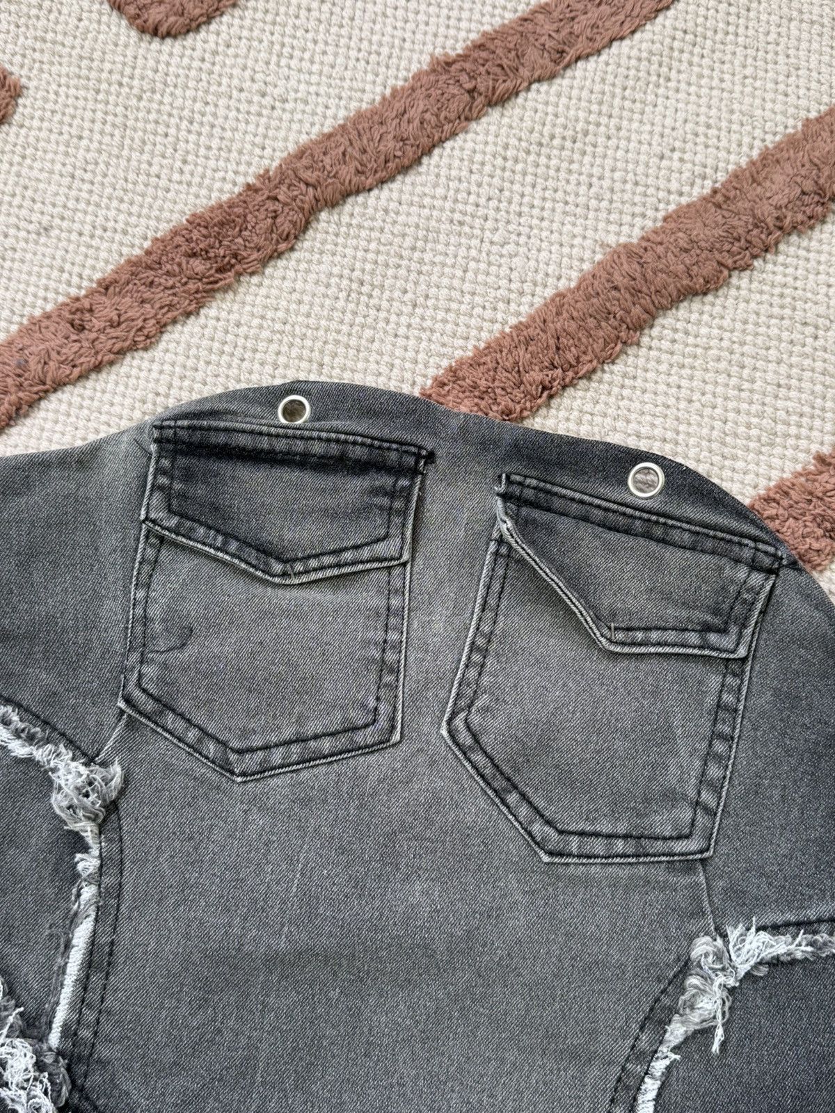 Vintage VINTAGE 2000s DISTRESSED STYLE MINI DENIM DRESS Size L / US 10 / IT 46 - 5 Thumbnail