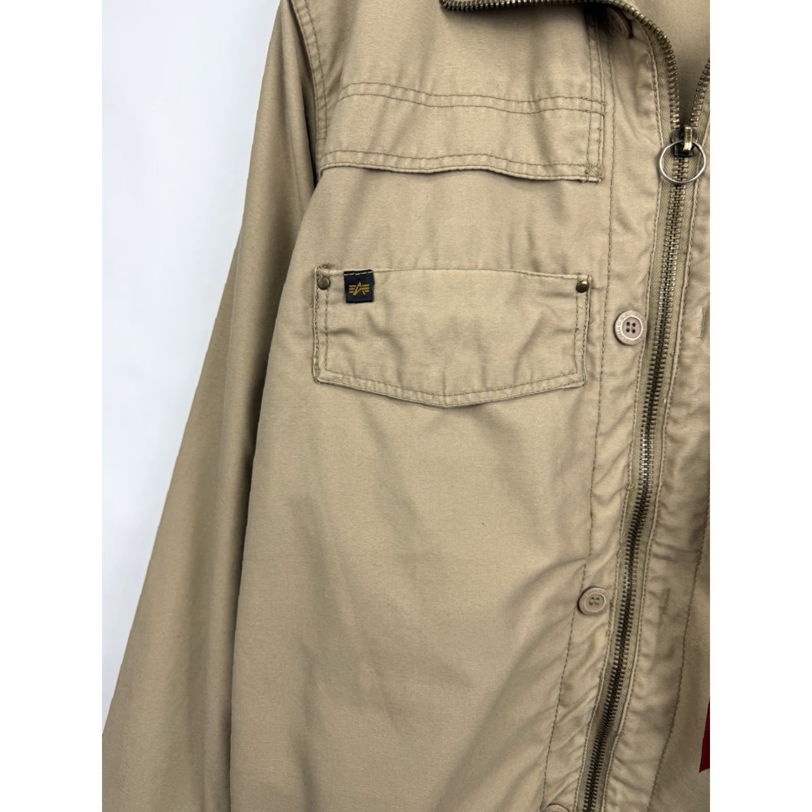 Vintage VINTAGE Alpha Industries Military USA Army Bomber Jacket L Beige Mens 90s rare retro Size US L / EU 52-54 / 3 - 5 Thumbnail
