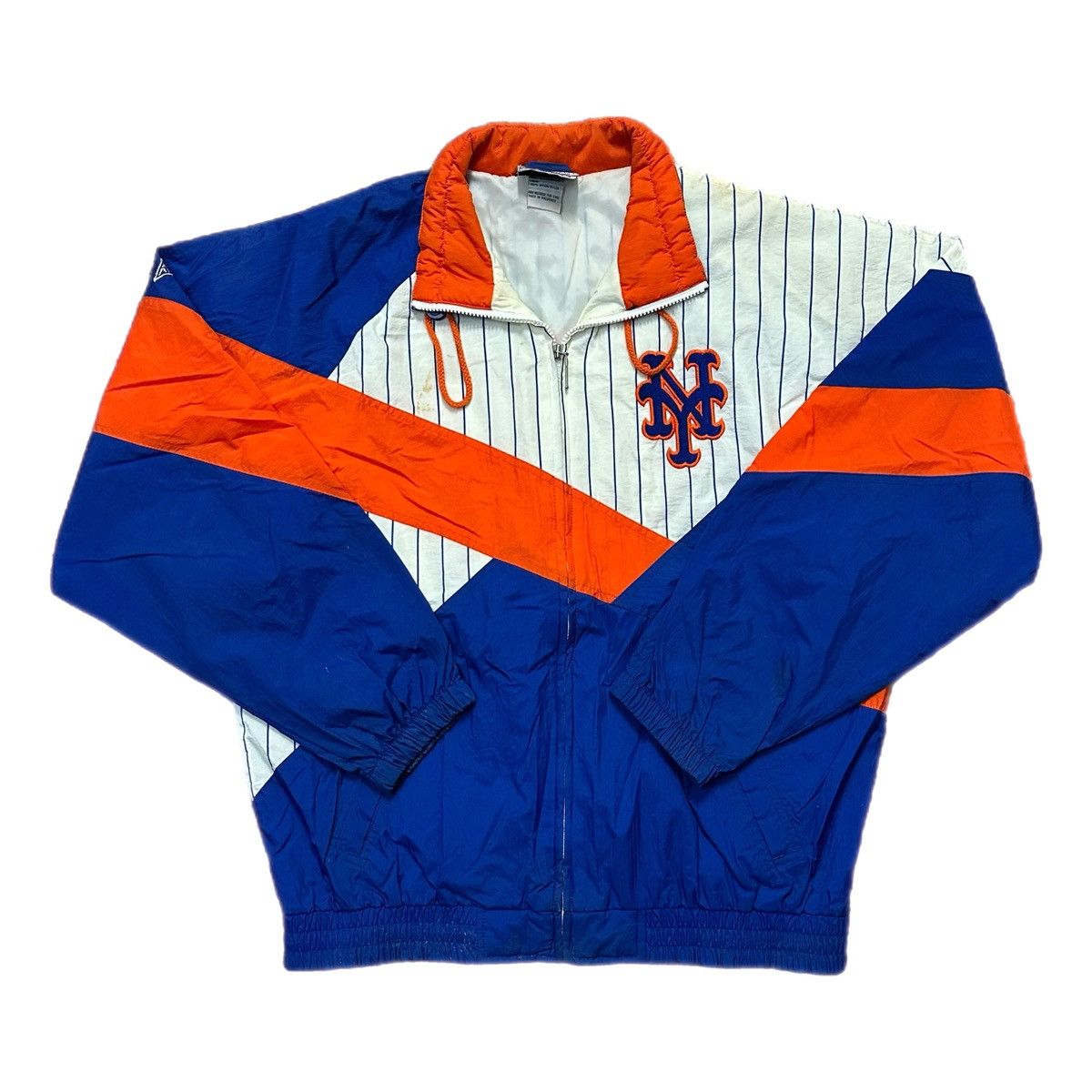 Vintage MLB New York Mets Baseball 90s Apex One Zip-Up 2024 Windbreaker Jacket (XL)