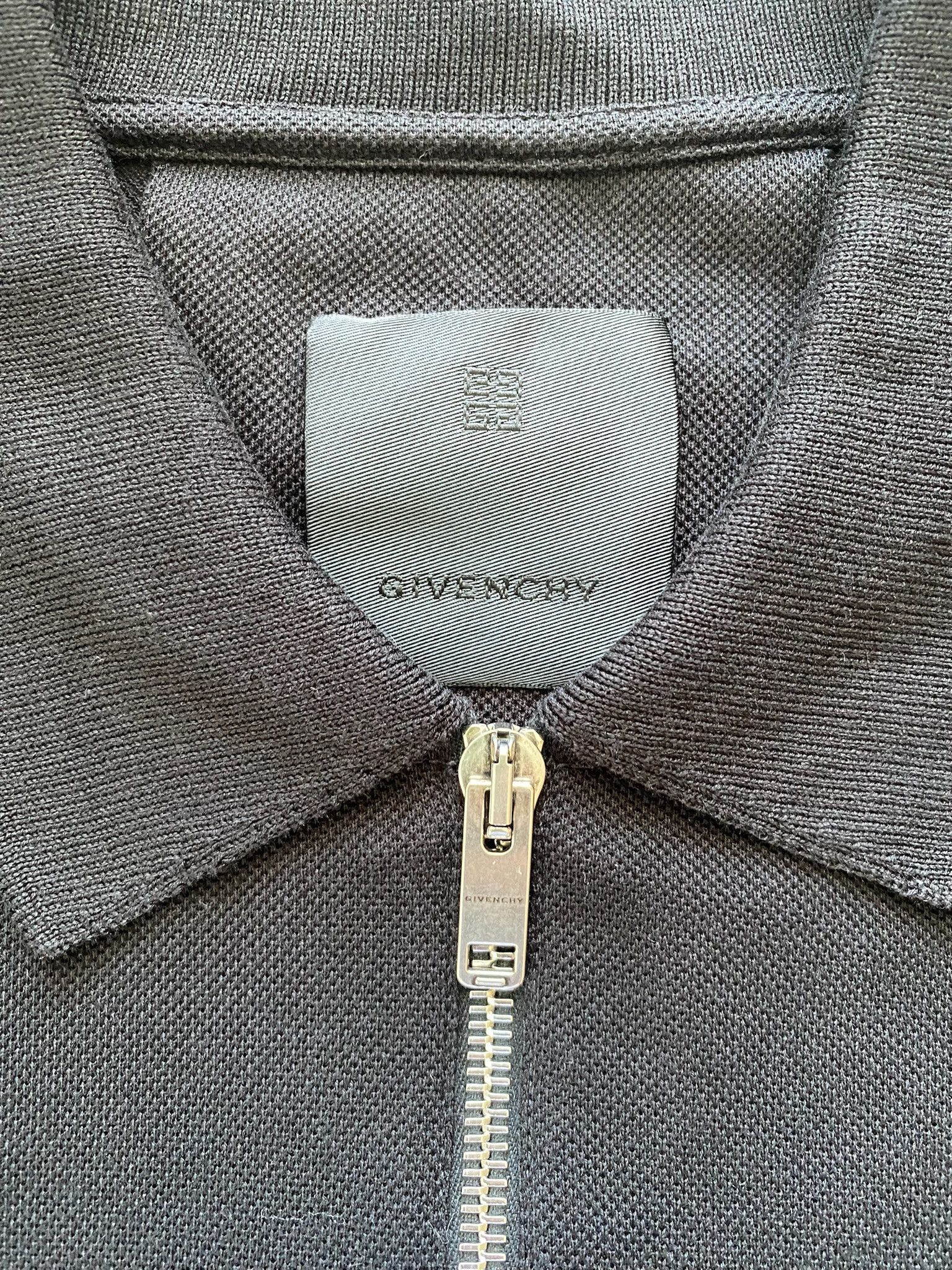 Givenchy Givenchy Black Cotton Zip Polo Shirt - Eyelet Details Sz L Size US L / EU 52-54 / 3 - 3 Thumbnail
