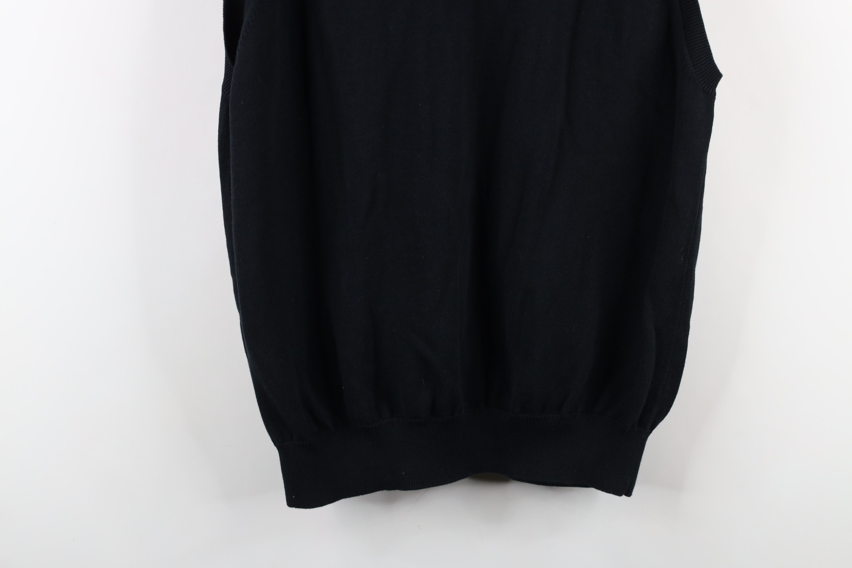 Vintage Vintage 90s Streetwear Blank Knit V-Neck Sweater Vest Black Size US L / EU 52-54 / 3 - 9 Thumbnail