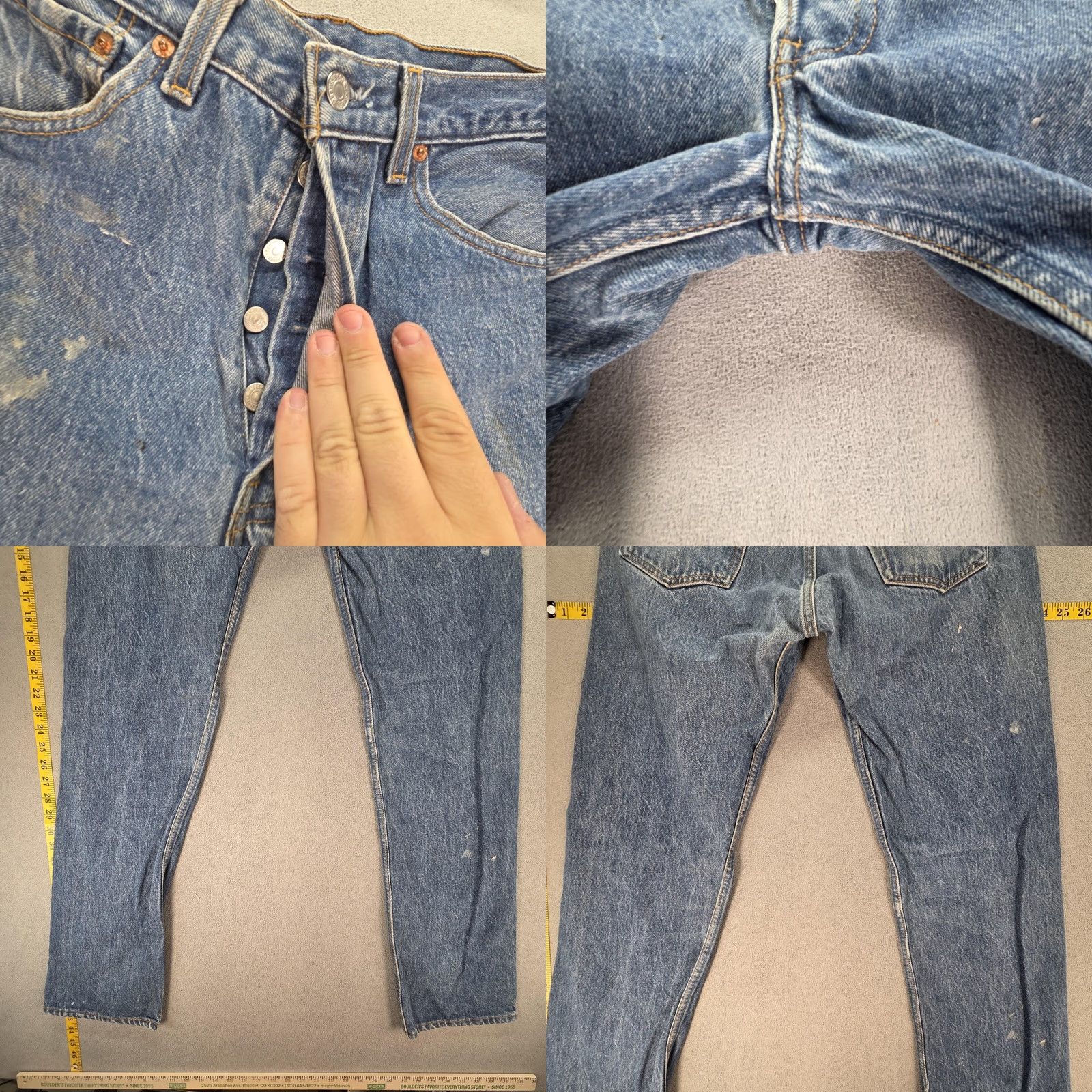 Levi's VINTAGE Levi's 501 Jeans Mens Blue Wash Straight Button Fly 30x33 USA 90s Fit Regular Mens Size US 30 / EU 46 - 9 Thumbnail