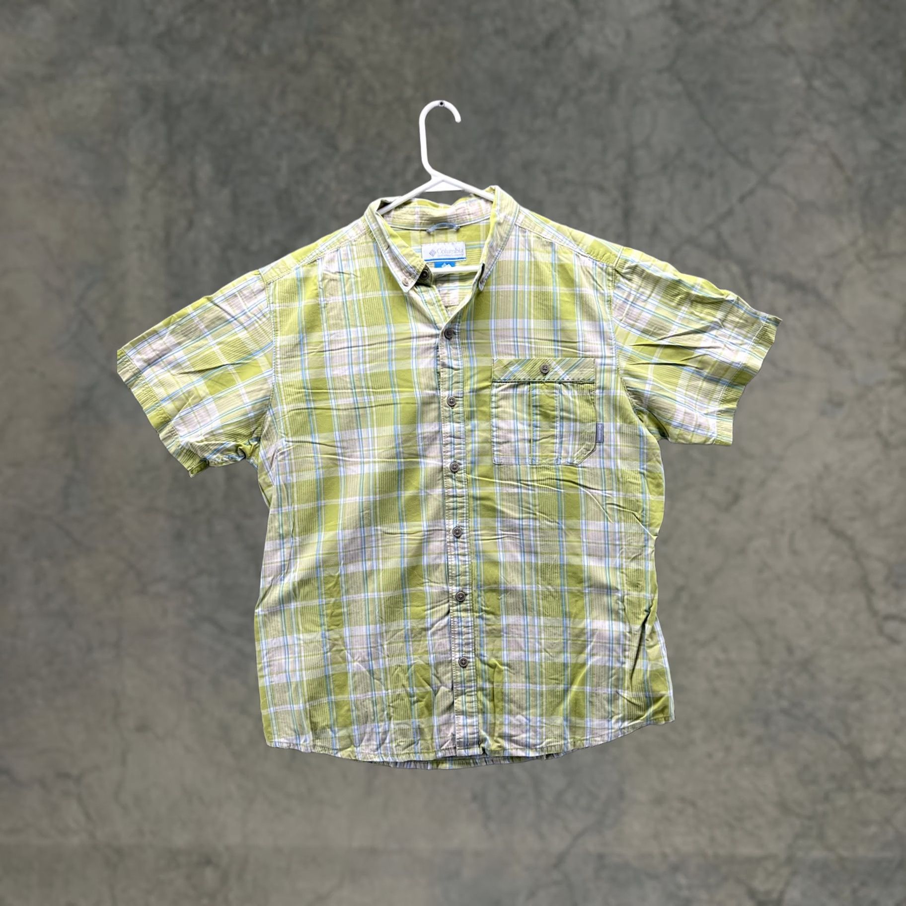 Vintage Columbia Shirt Mens Large Green Plaid Short Sleeve Button Front Casual Woven Size US L / EU 52-54 / 3 - 1 Thumbnail