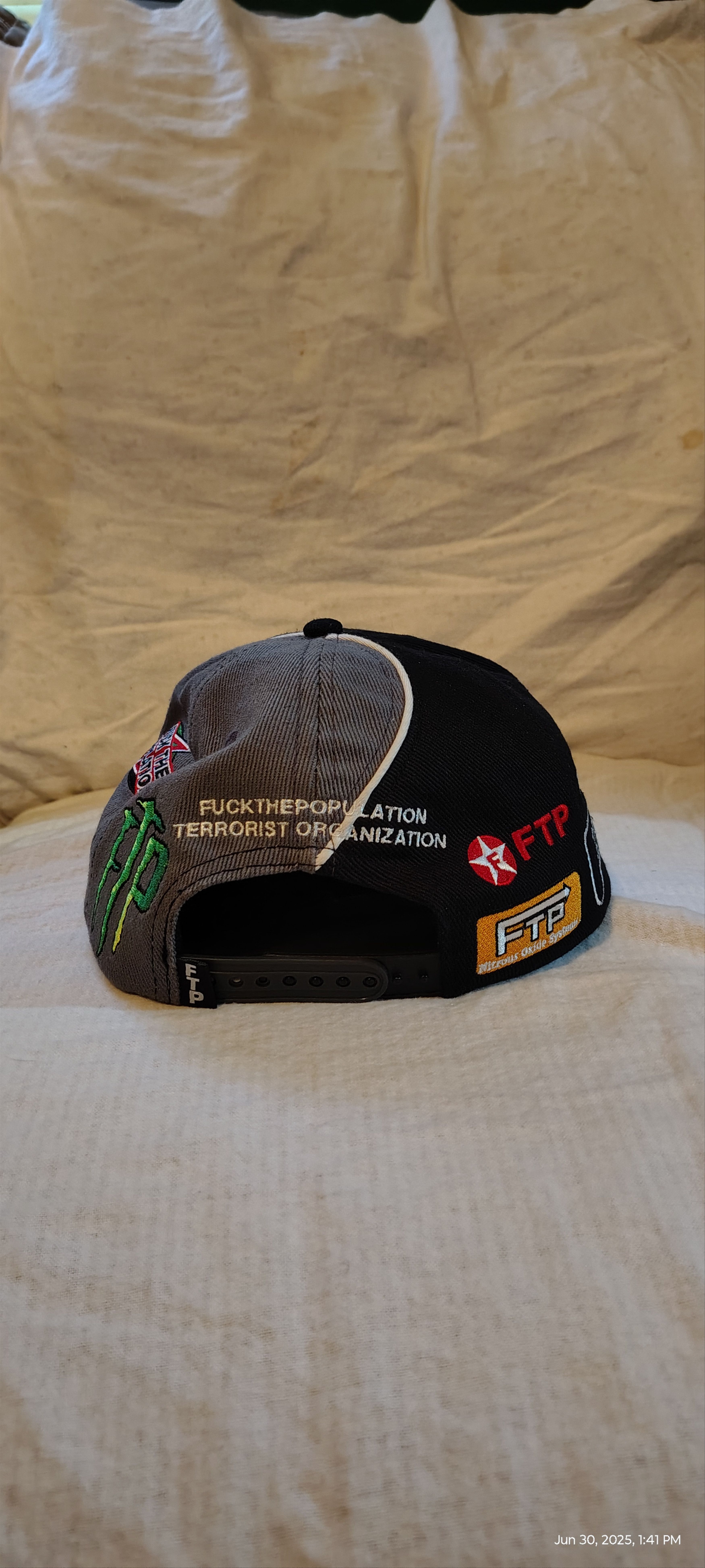 Fuck The Population FTP pit crew snapback hat Size ONE SIZE - 4 Thumbnail