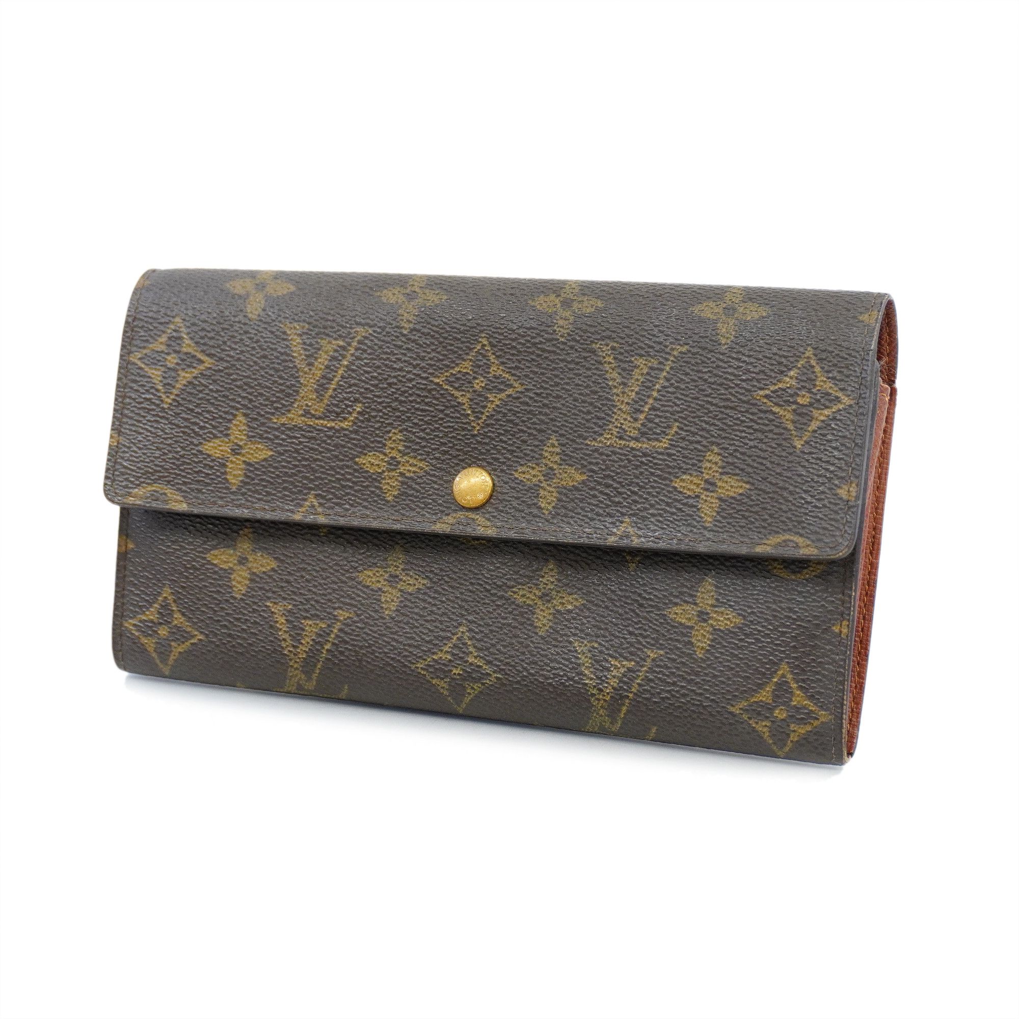 Louis Vuitton Pochette Porte Monnaie Credit Monogram Canvas M61725 Brown Wallet