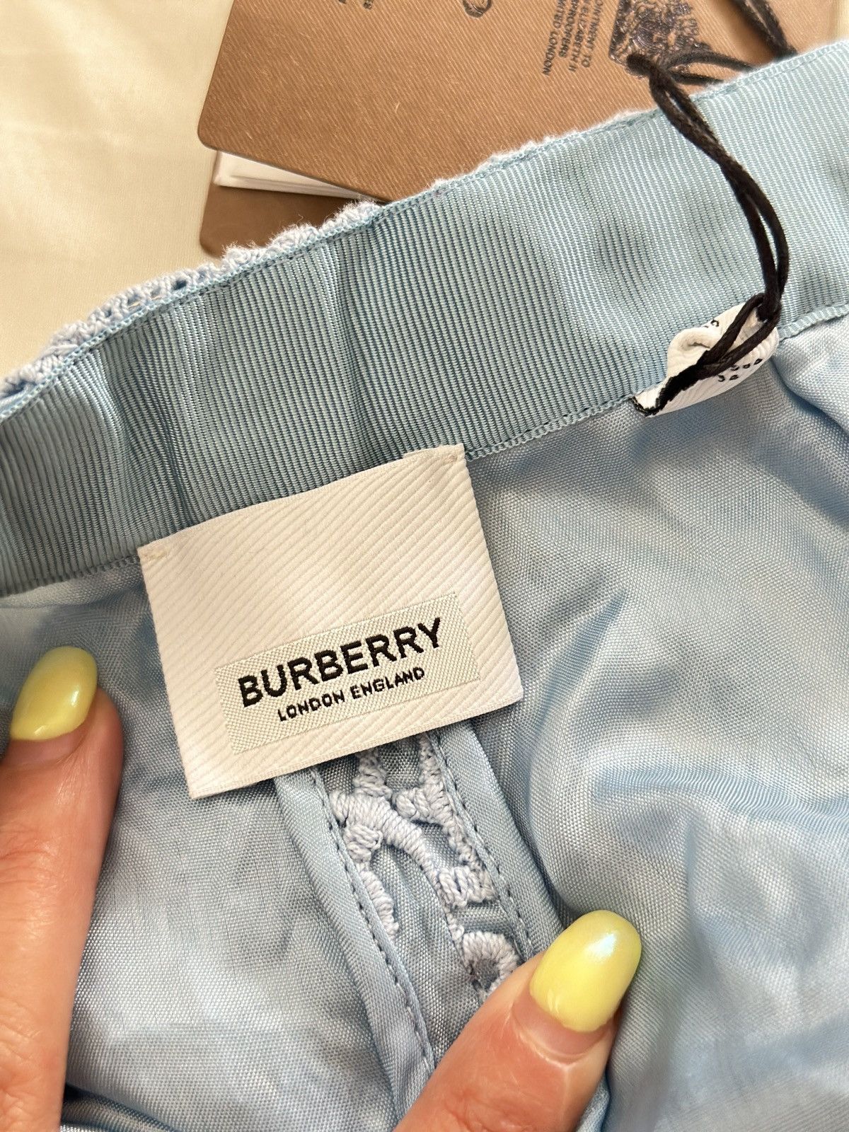 Burberry NWT Burberry High waist lace embroidered mid skirt /UK4 Size 25" / US 0 / IT 36 - 7 Thumbnail