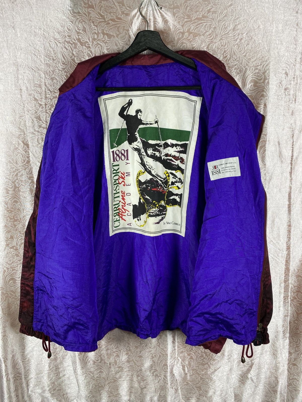 Cerruti 1881 Vintage Cerruti 1881 Sport Windbreaker Burgundy Graphic Ski Size US M / EU 48-50 / 2 - 8 Thumbnail