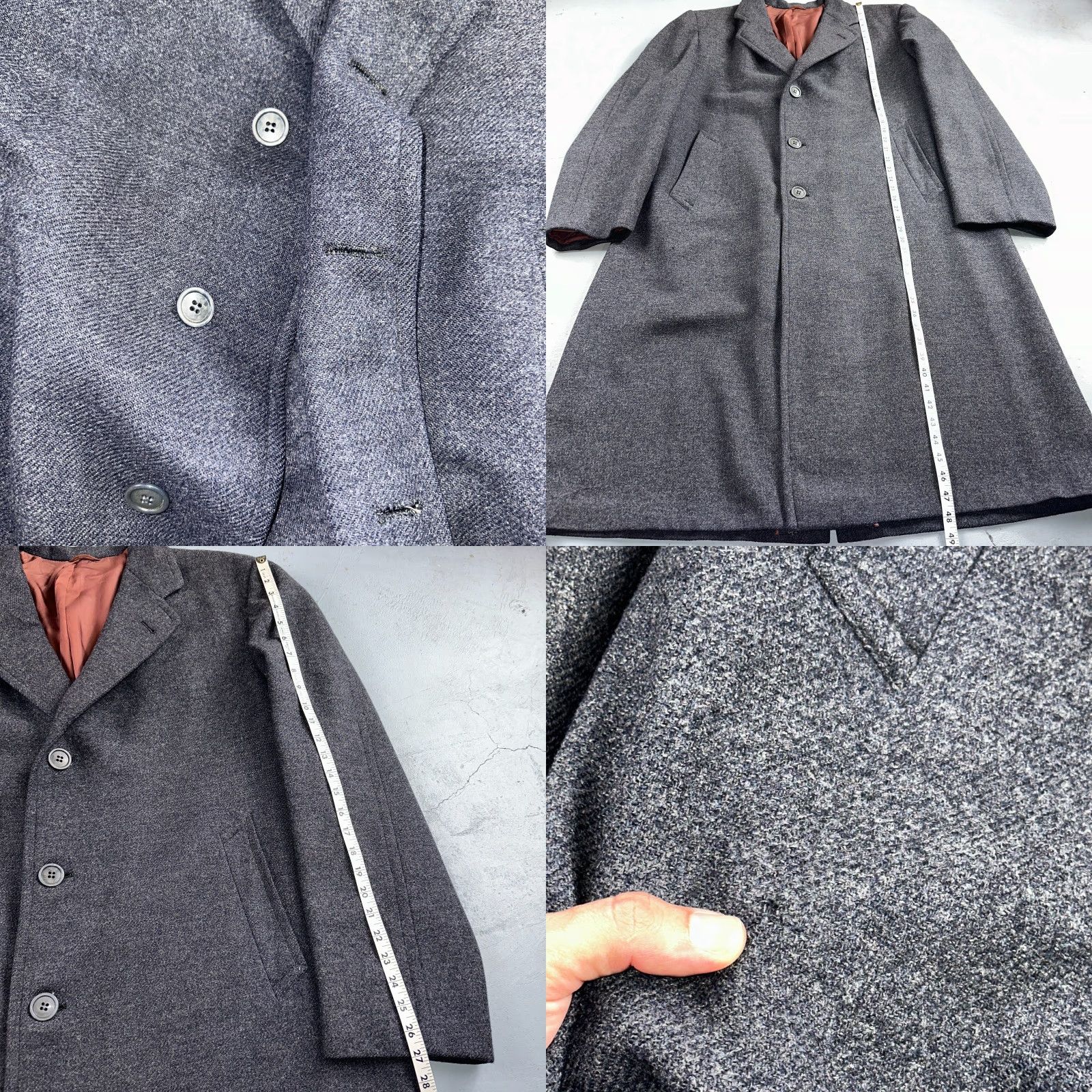 Vintage VINTAGE 1940s UK Wool Overcoat Mens Size 44 Long Gray City Classic Cold Weather Size US S / EU 44-46 / 1 - 8 Thumbnail