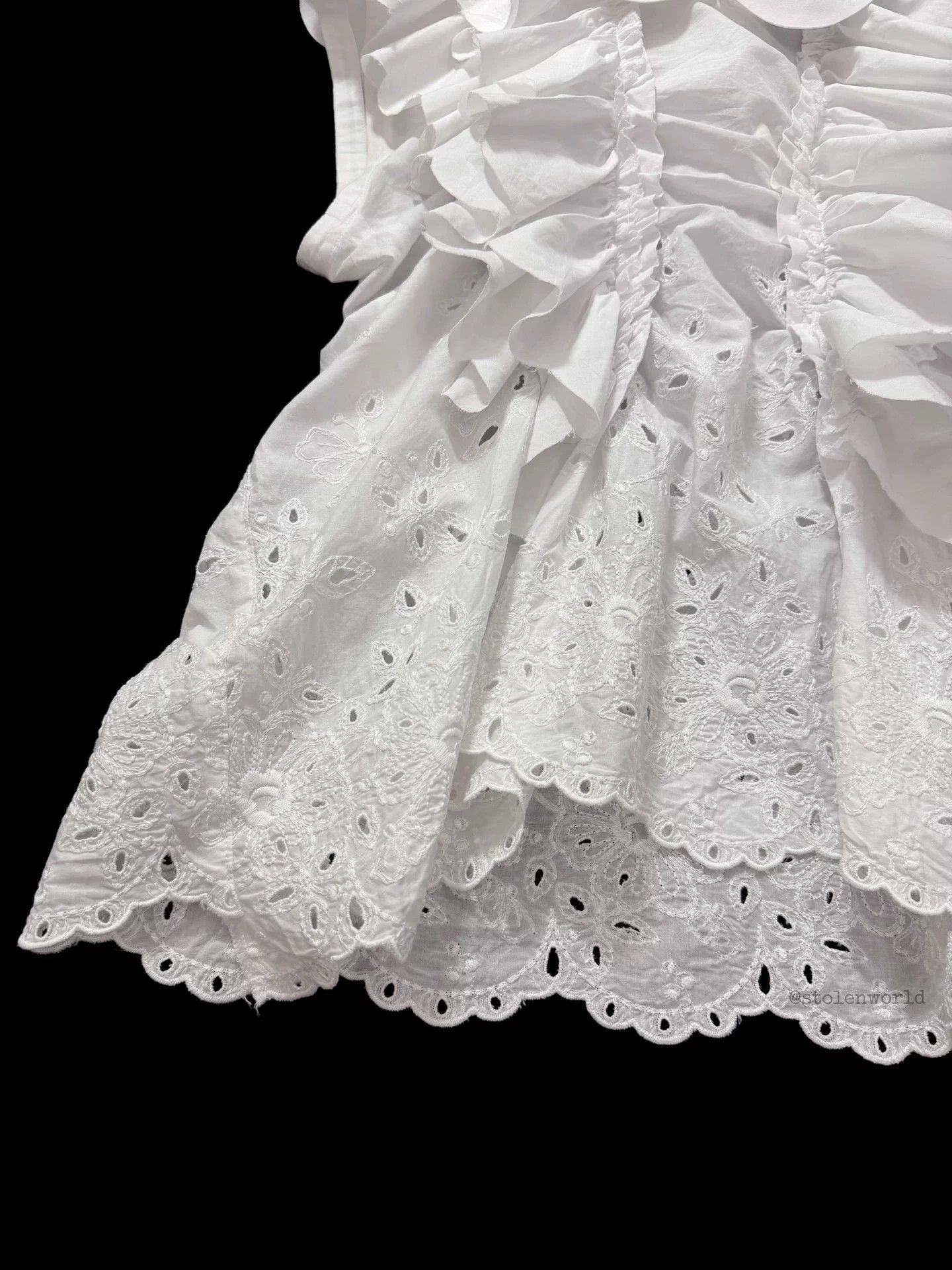 Comme des Garcons Comme des Garçons 2021SS Tricot Cotton Pleated Lace Top Size M / US 6-8 / IT 42-44 - 6 Thumbnail