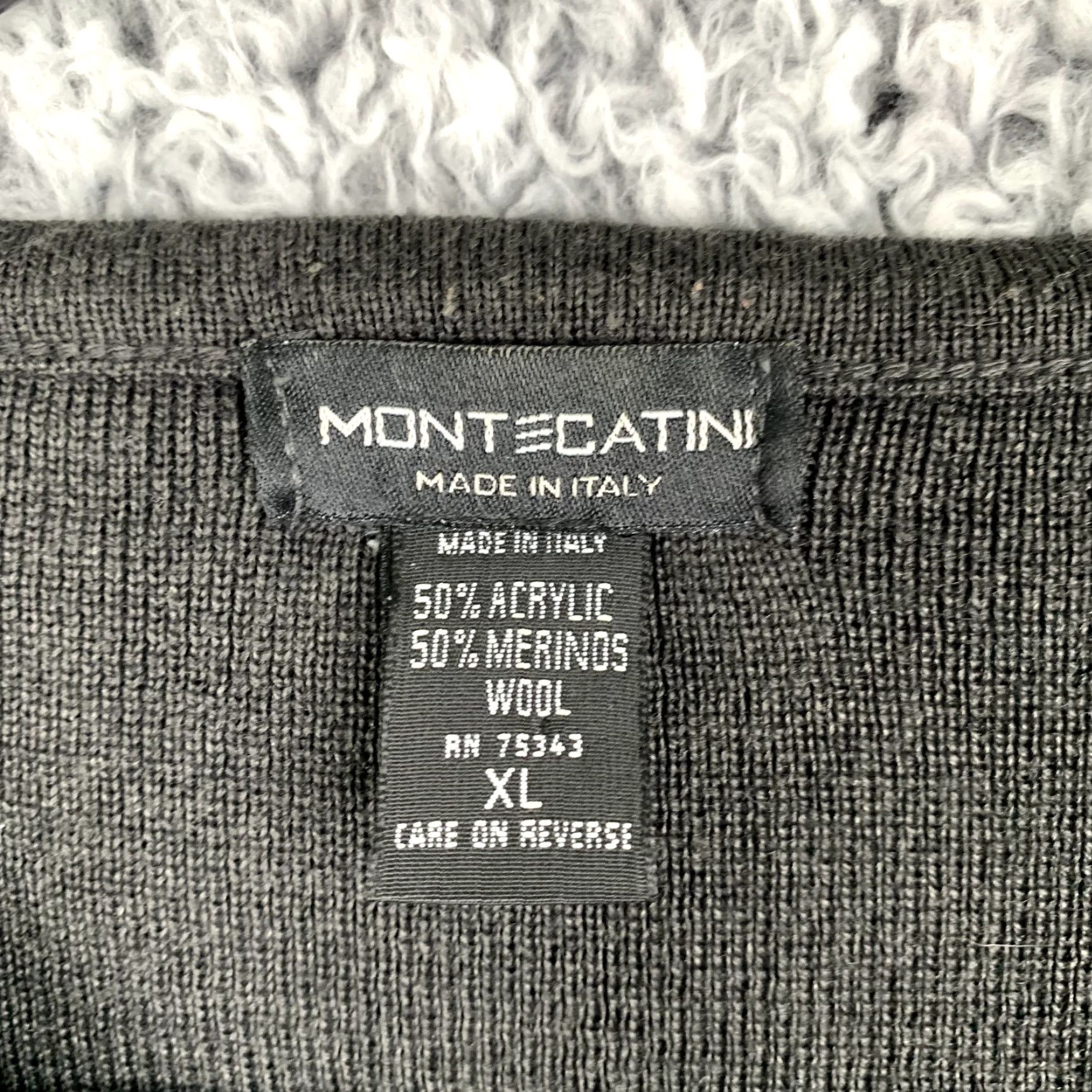 Vintage MONTECATINI Sweater Mens XL Gray Knit V-Neck Wool Blend Pullover Classic Dad Preppy Italy Knitwear Size US XL / EU 56 / 4 - 7 Thumbnail