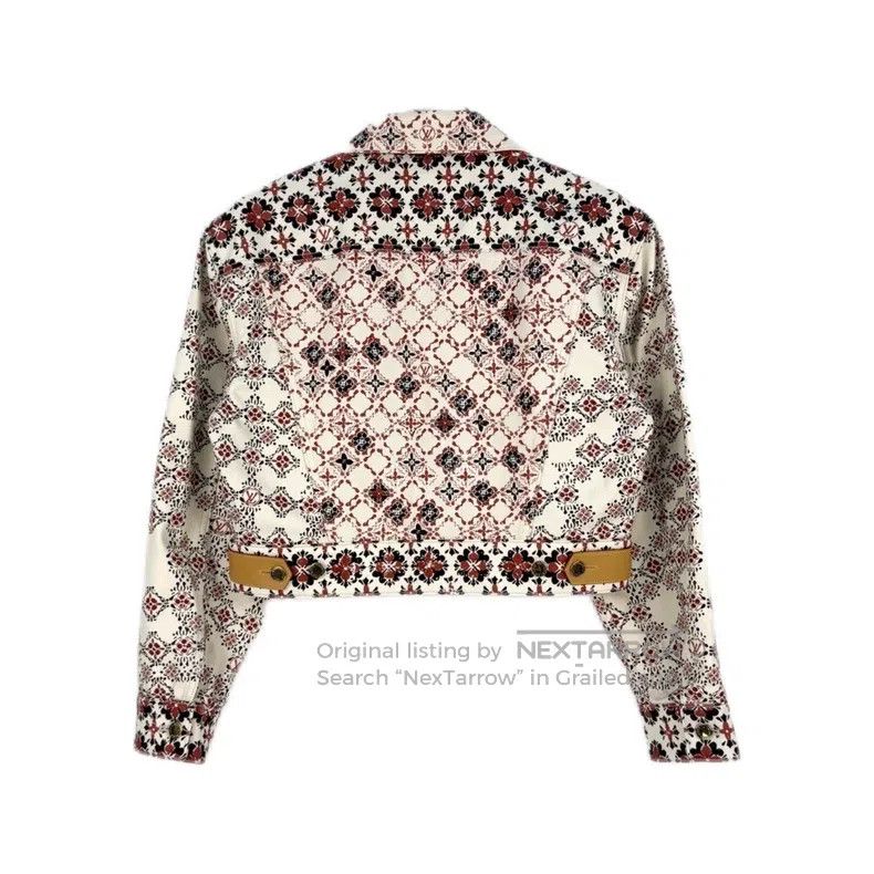 Louis Vuitton Louis Vuitton Reddish brown floral-patterned leather label Size XS / US 0-2 / IT 36-38 - 2 Thumbnail