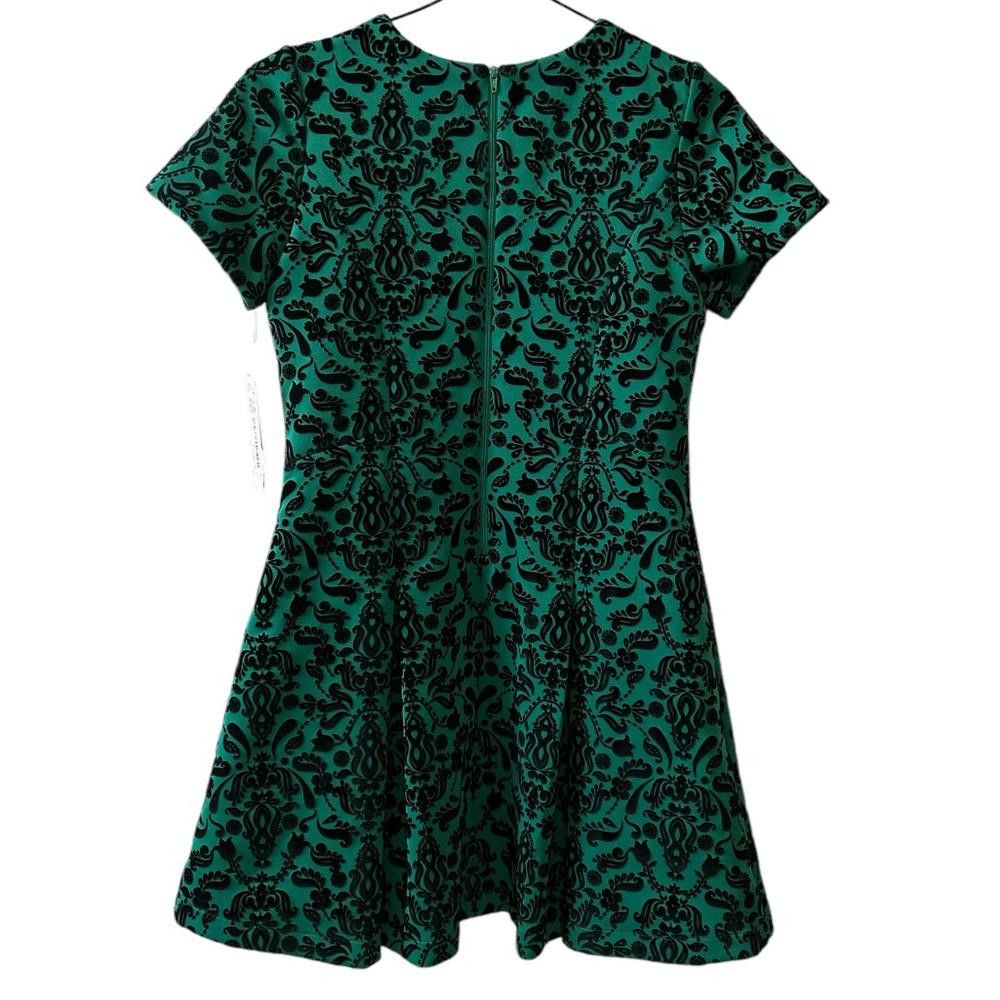 Designer Gorgeous Green Velvet Dress Sz 12 Size XL / US 12-14 / IT 48-50 - 2 Thumbnail
