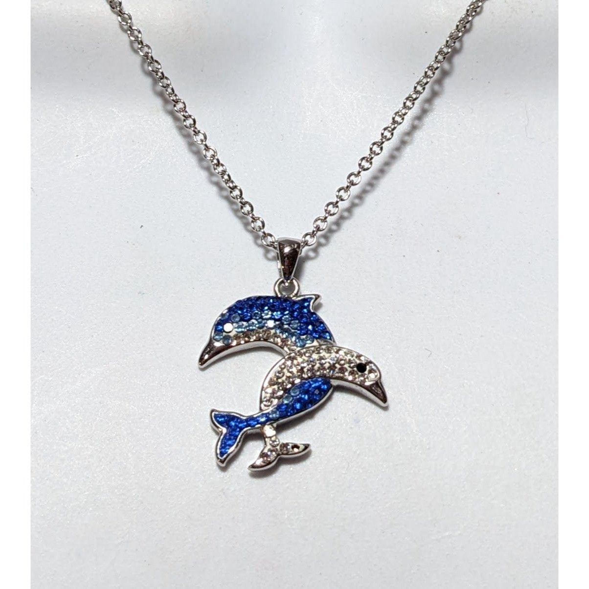 Other Rhinestone Double Dolphin Necklace Size ONE SIZE - 6 Thumbnail