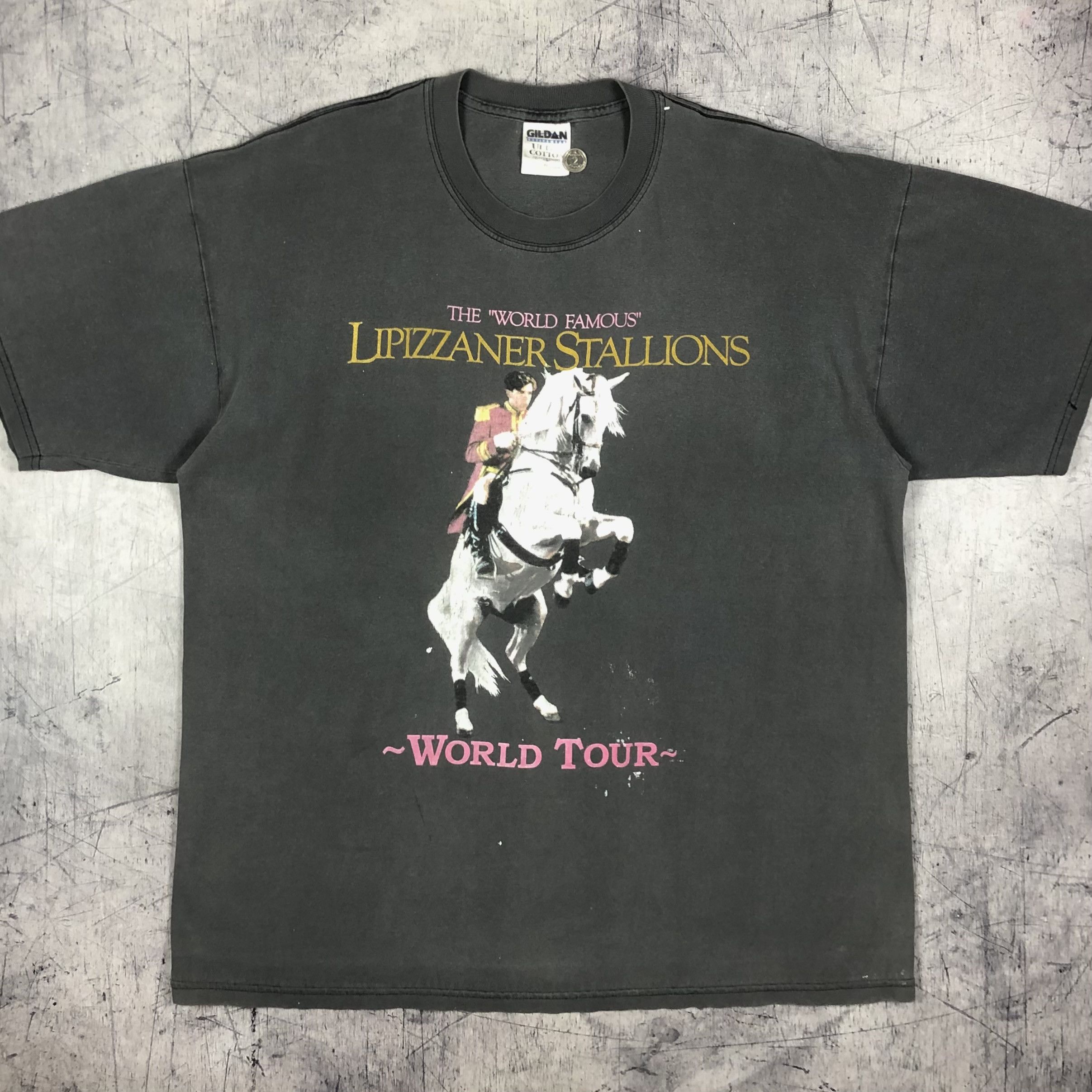 Vintage Lipizzaner Stallion World Famous Tour Vintage 90s Tee Size US XL / EU 56 / 4 - 1 Thumbnail