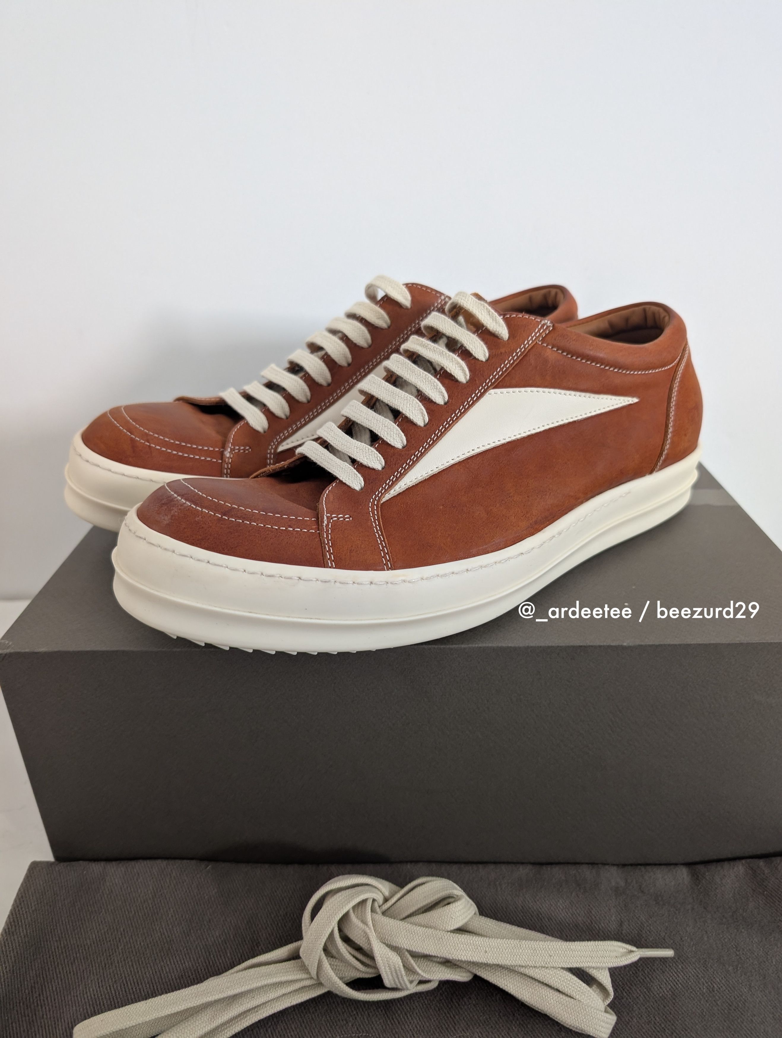 Rick Owens *NEW* NUBUCK LEATHER VINTAGE SNEAKERS VANS CLAY SS24 Size US 11 / EU 44 - 6 Thumbnail