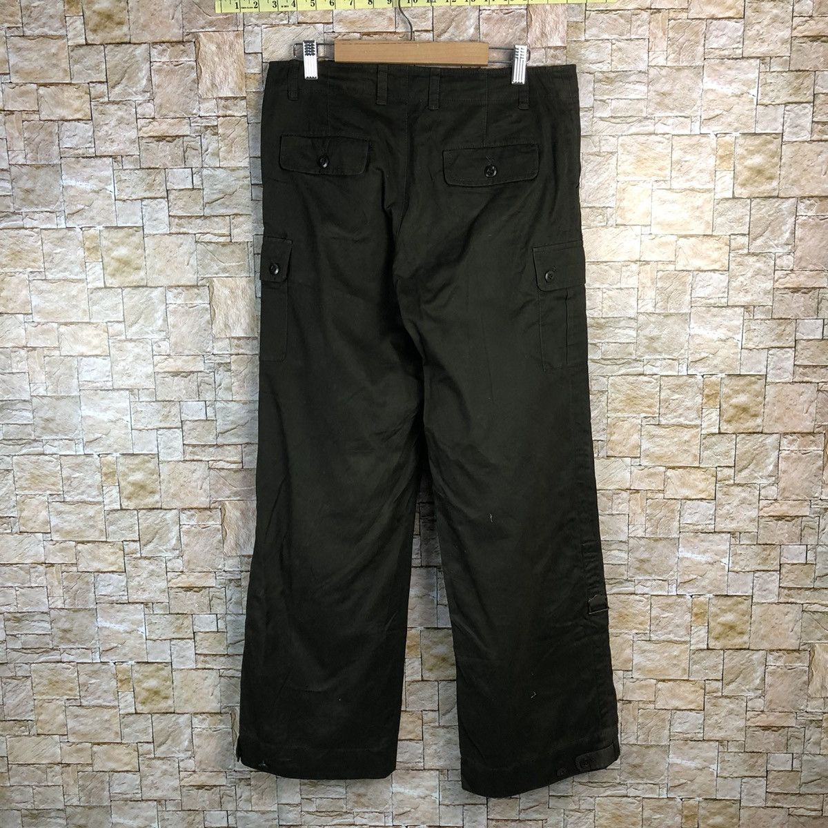 Japanese Brand Human Woman Green Cargo Multipocket Pants #A161 Size 29" - 12 Thumbnail
