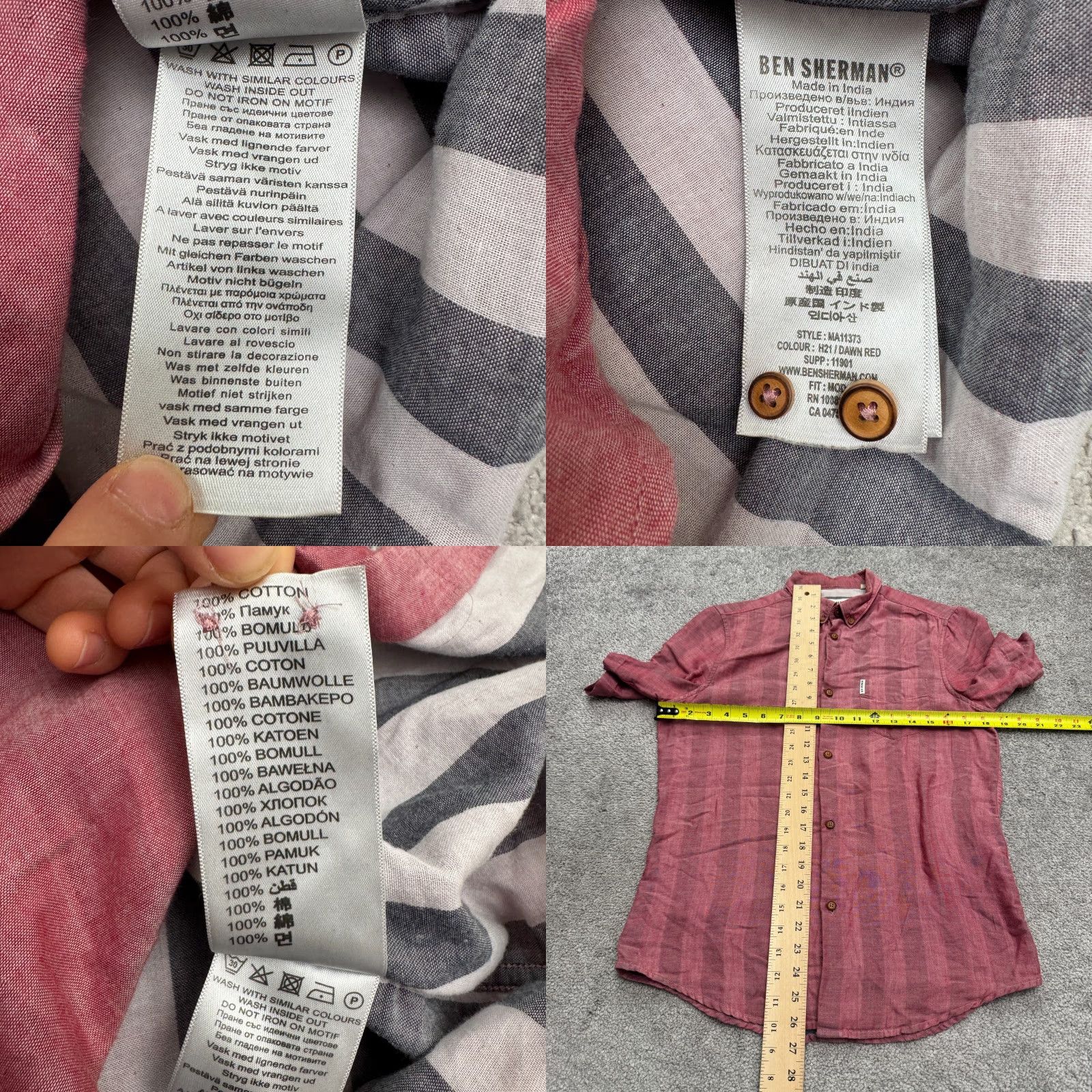 Ben Sherman VINTAGE Ben Sherman Shirt Mens XS Red Striped Cotton Short Sleeve Preppy Casual Size US XS / EU 42 / 0 - 8 Thumbnail