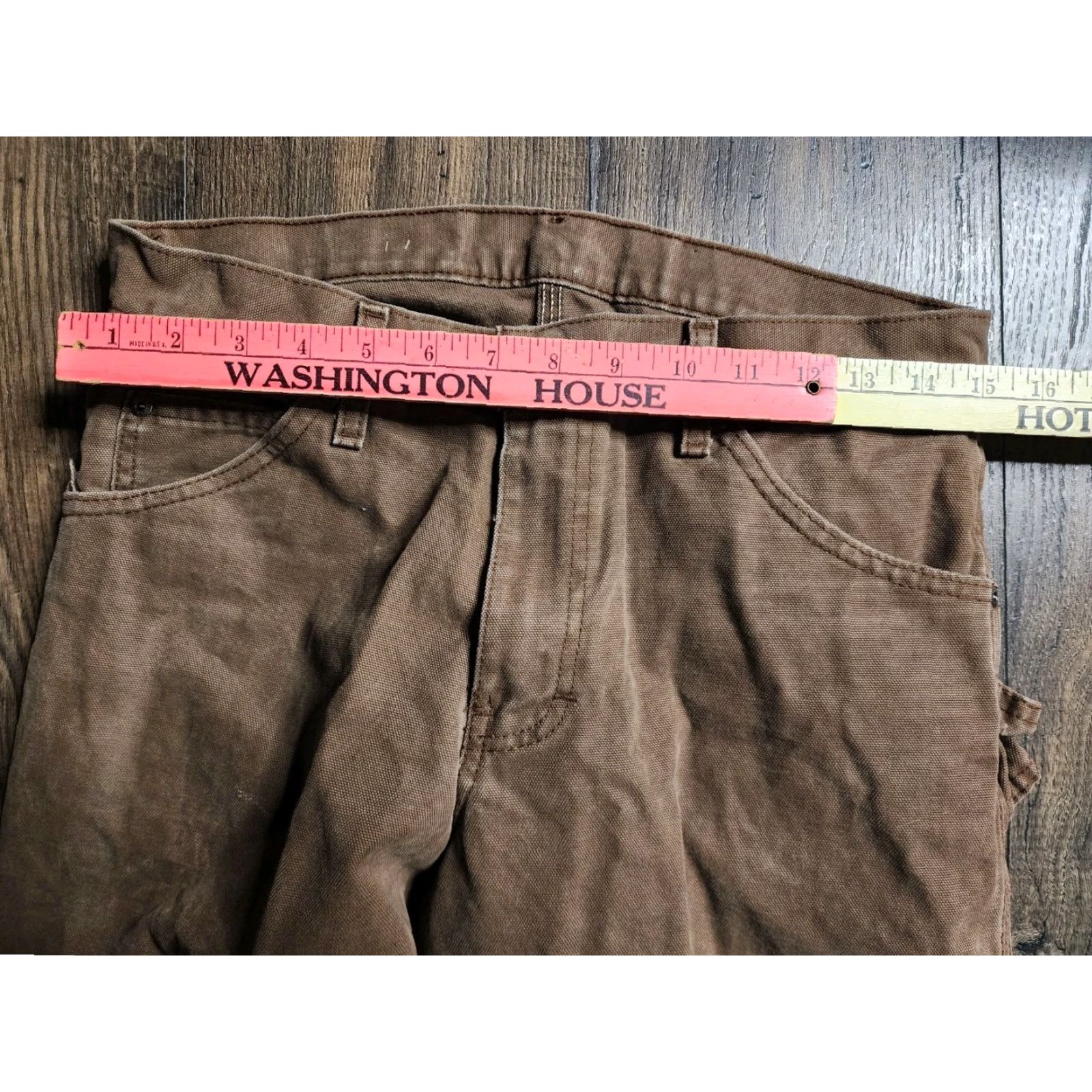 Dickies VINTAGE Dickies Jeans Canvas Pants Carpenter 30x32 Brown Mens 1990s Grunge Flat Front Cotton/Cotton Blend Brazil Mexico Bottoms Size US 30 / EU 46 - 6 Thumbnail