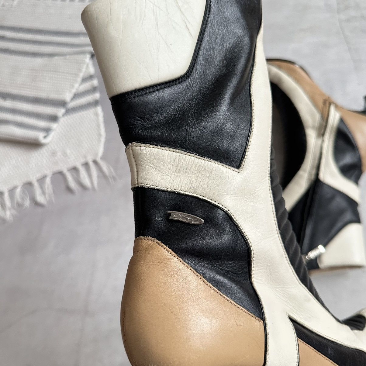 New Rock 25x Cyber Moto Leather Boots Kitten Heels Prada Miu Miu Vibe Size US 9 / IT 39 - 7 Thumbnail