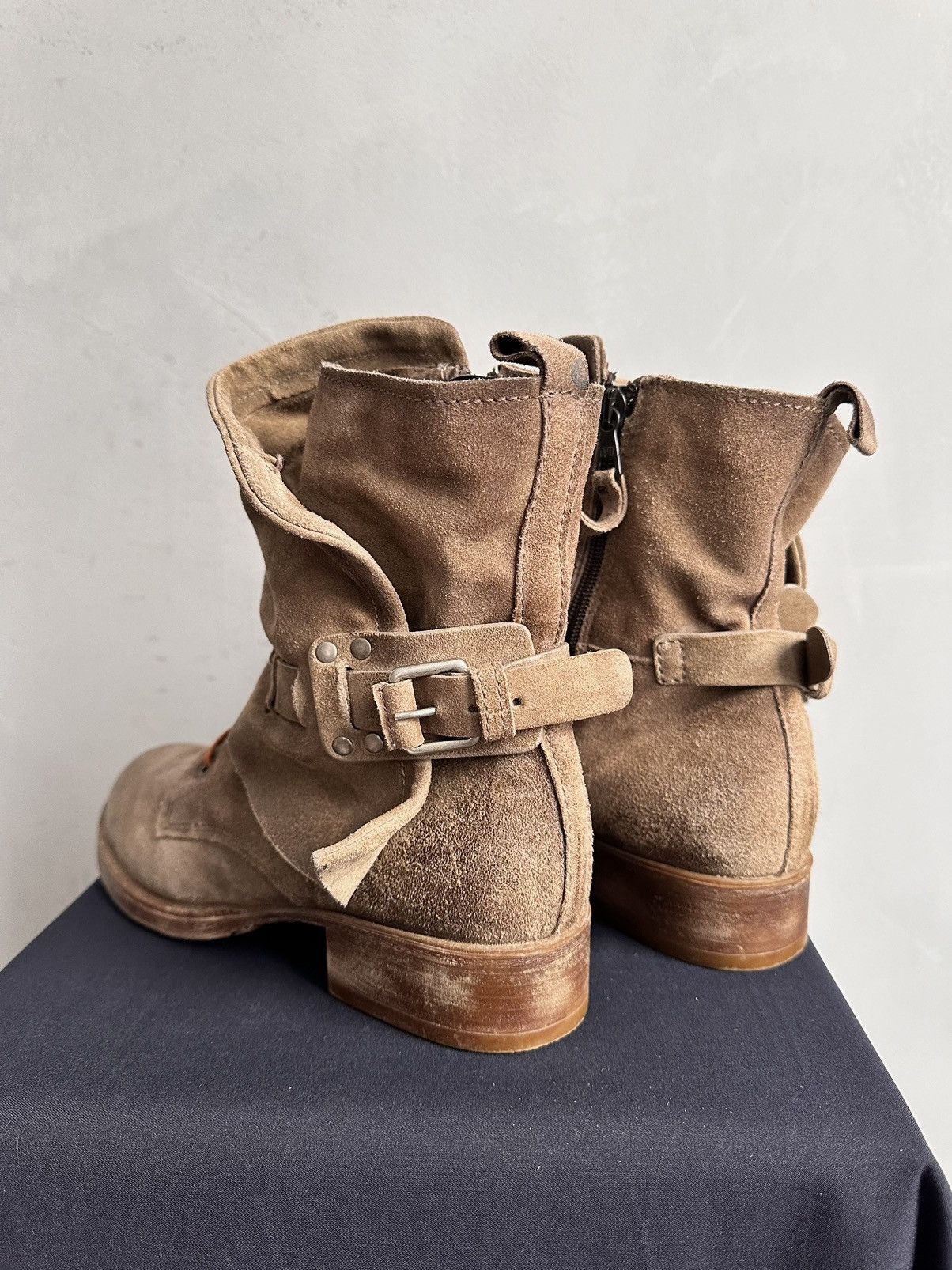 A.S.98 Wow😻LEATHER BOOTS AS 98 IFSIXWASNINE METAL ZIP FAUX POELL Size US 7.5 / EU 40-41 - 6 Thumbnail