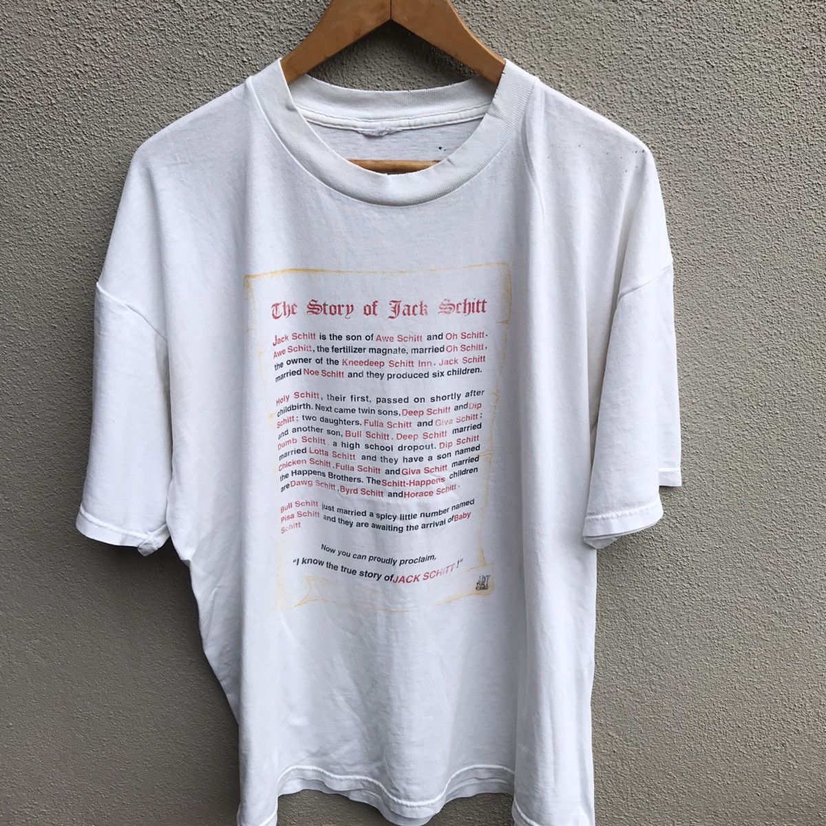 Vintage Vintage 90s JACK SCHITT wording tee parody distressed Size US XL / EU 56 / 4 - 2 Thumbnail