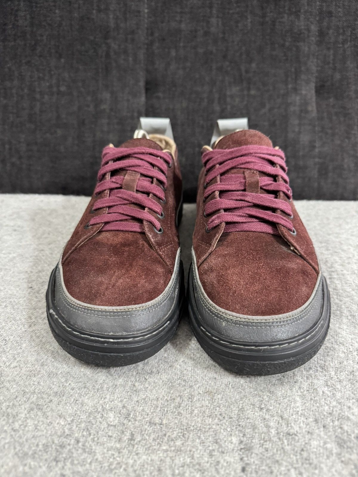 Lanvin Lanvin L Low Top Suede Leather Burgundy Sneakers UK7 41 Size US 8 / EU 41 - 5 Thumbnail