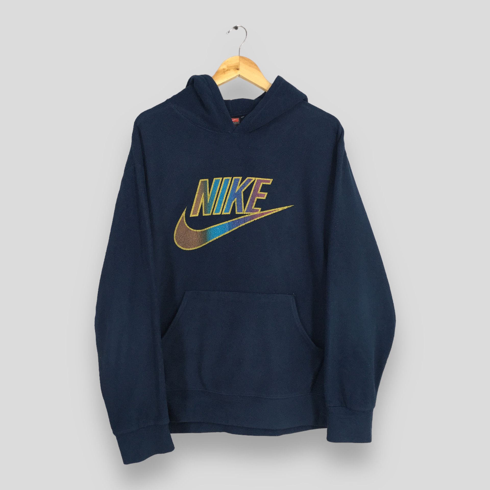 Nike × Nike ACG Vintage 90's Nike Swoosh Blue Hoodie Sweatshirts Large Size US L / EU 52-54 / 3 - 1 Thumbnail