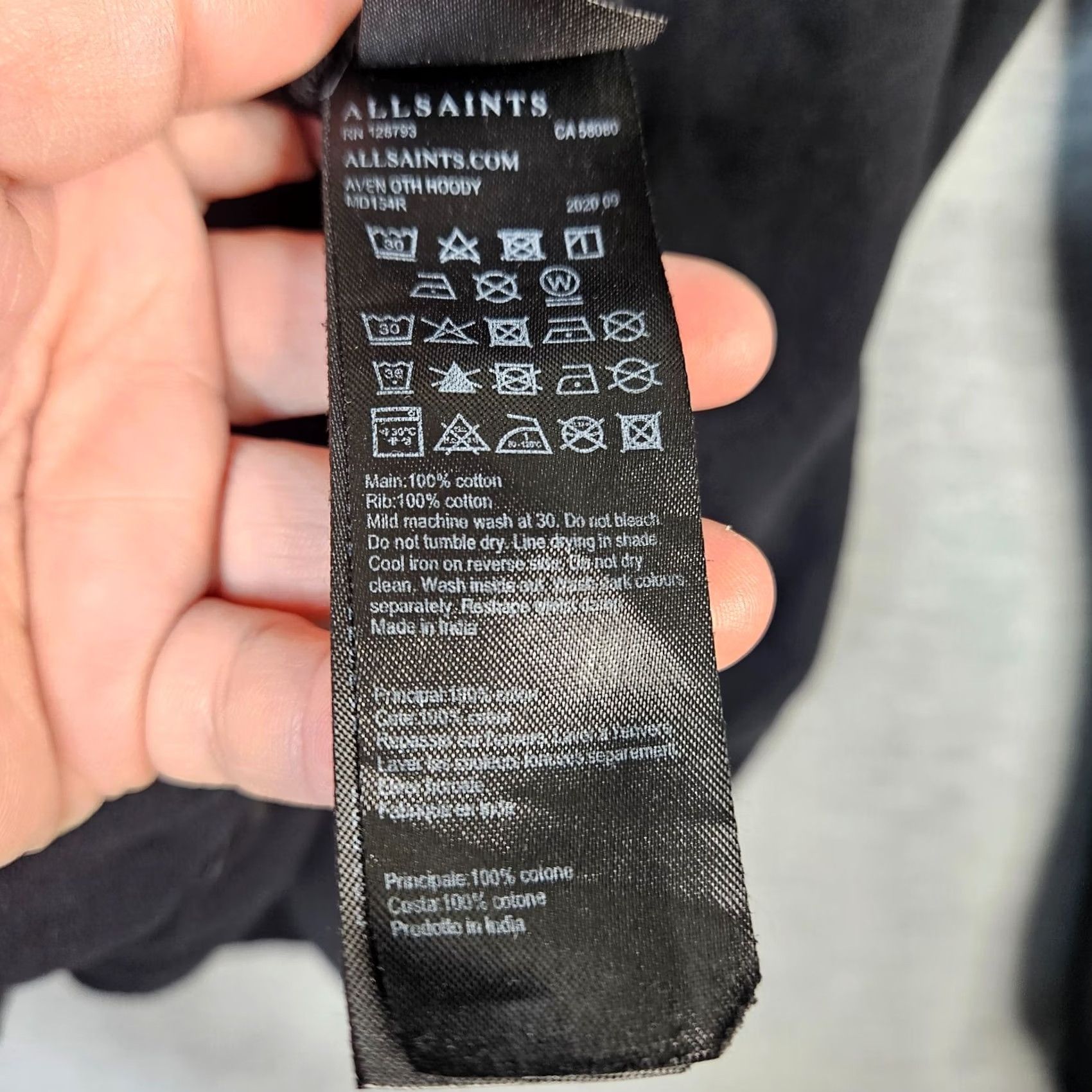 Allsaints ALLSAINTS Hoodie Men Long Sleeve Black Size M Pullover Hooded With Pockets Logo Knit Jersey Crew Neck Size US M / EU 48-50 / 2 - 8 Thumbnail