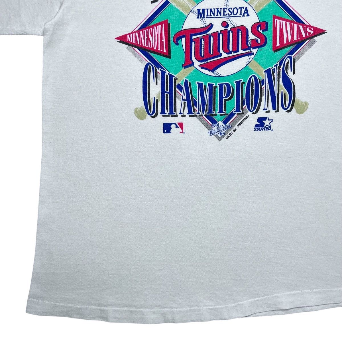 MLB Vtg 1991 MLB Minnesota Twins World Champions Starter T-Shirt Size US L / EU 52-54 / 3 - 6 Thumbnail