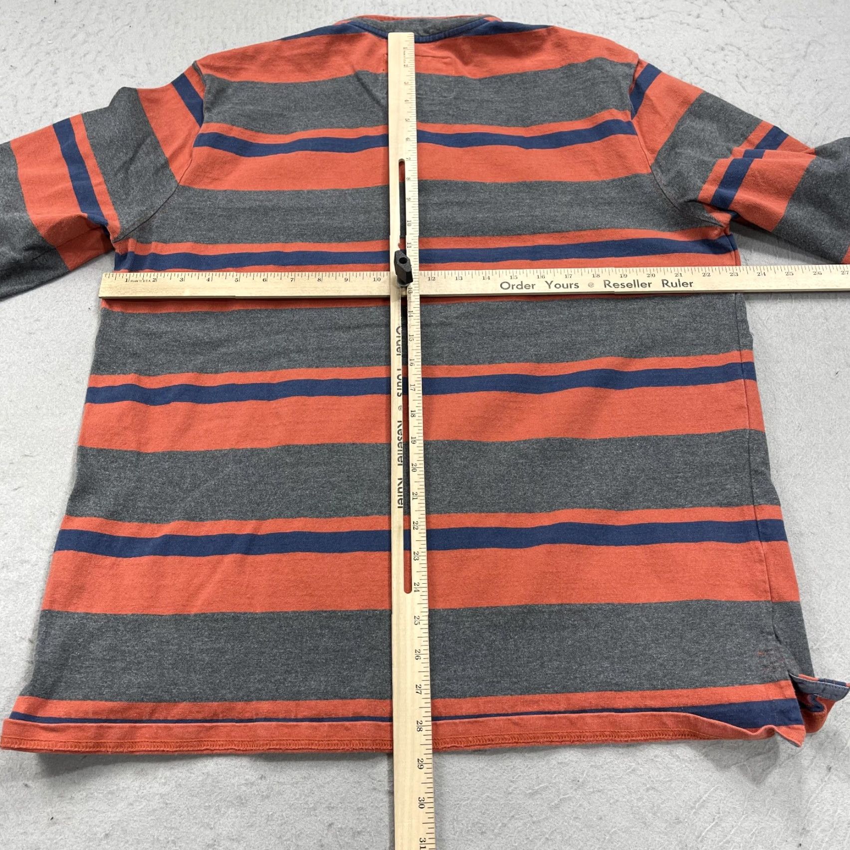 Vintage L.L. Bean Polo Shirt Mens Large Orange Striped Henley Rugby Long Sleeve 507514 Size US L / EU 52-54 / 3 - 7 Thumbnail