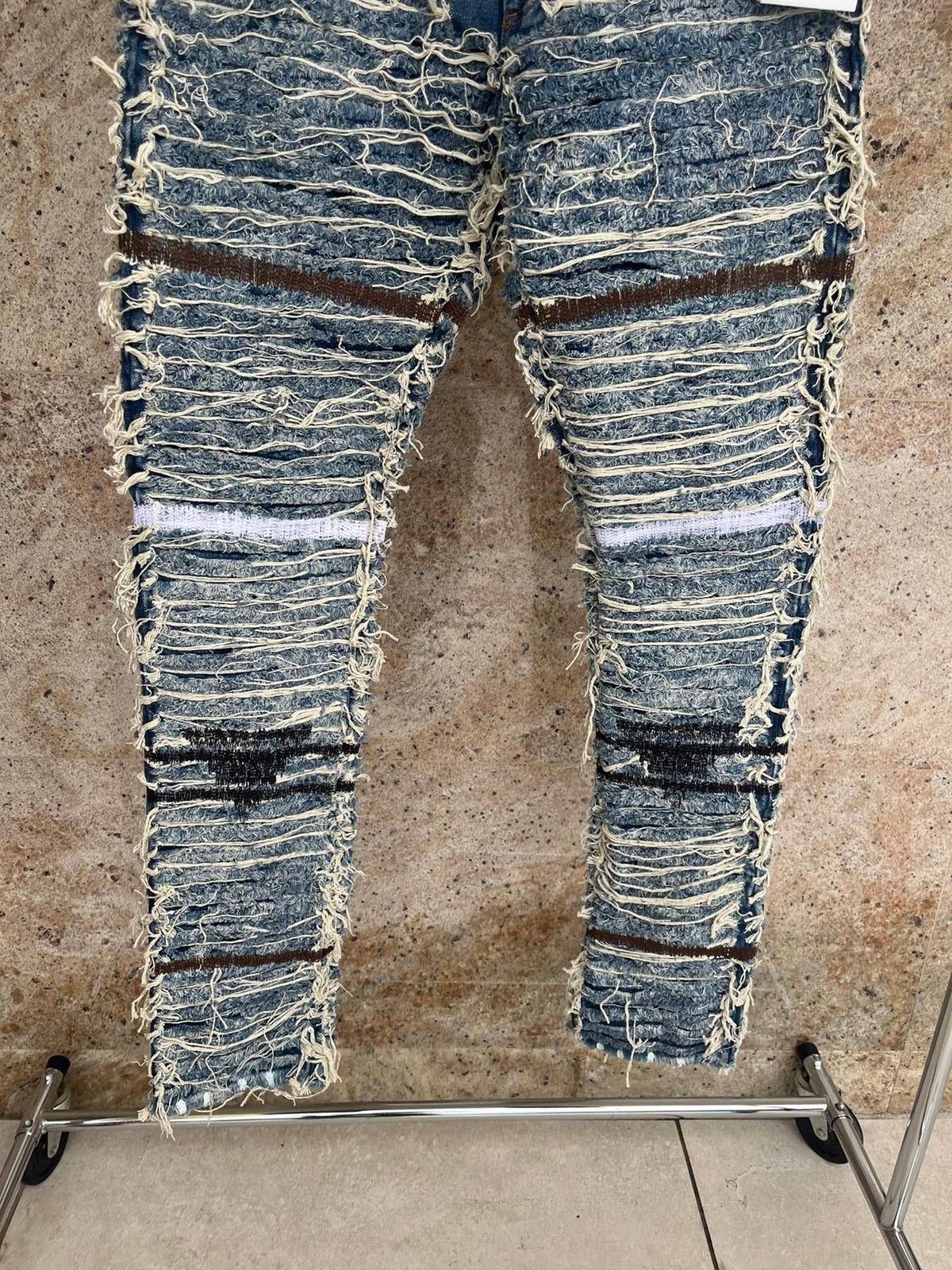 Alyx × Blackmeans 6 Pocket Blackmeans Distressed & Frayed Denim in Blue Size US 36 / EU 52 - 7 Thumbnail