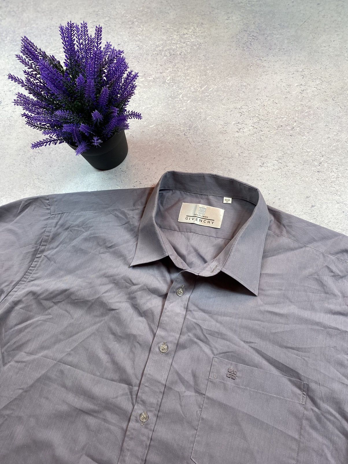 Givenchy Givenchy Gentleman Men’s Grey Shirt with Mini Logo Size US XL / EU 56 / 4 - 10 Thumbnail