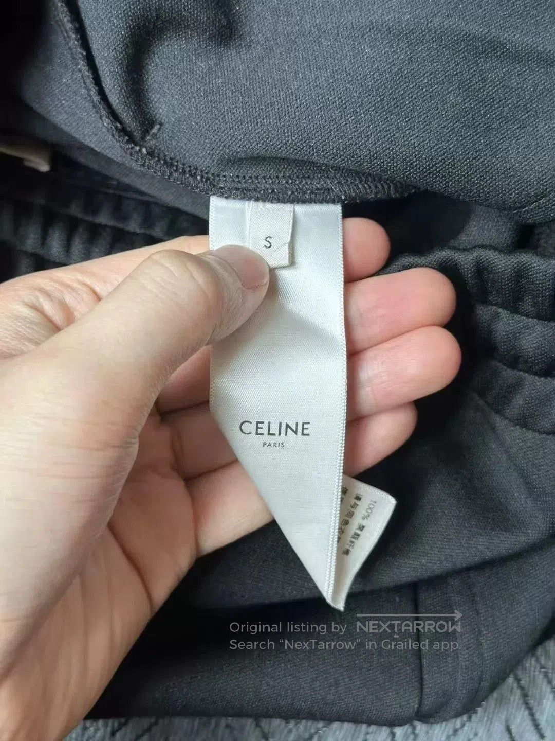 Celine celine black logo embroidered casual pants. Size 23" - 4 Thumbnail