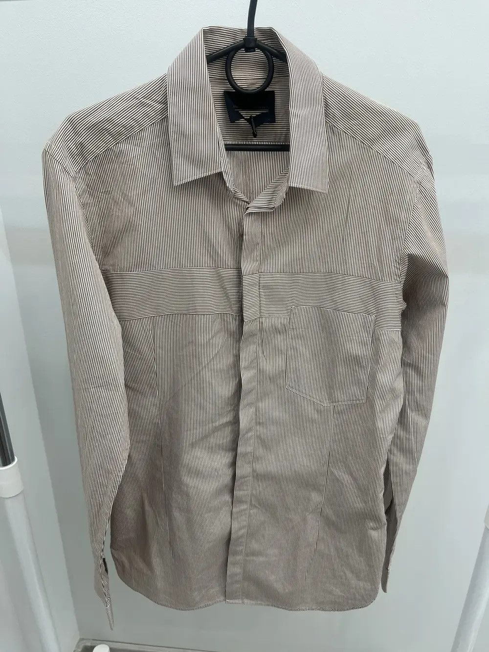 Diesel Black Gold Diesel Black Gold Striped Pocket Cotton Button Up Shirt Size US M / EU 48-50 / 2 - 1 Thumbnail