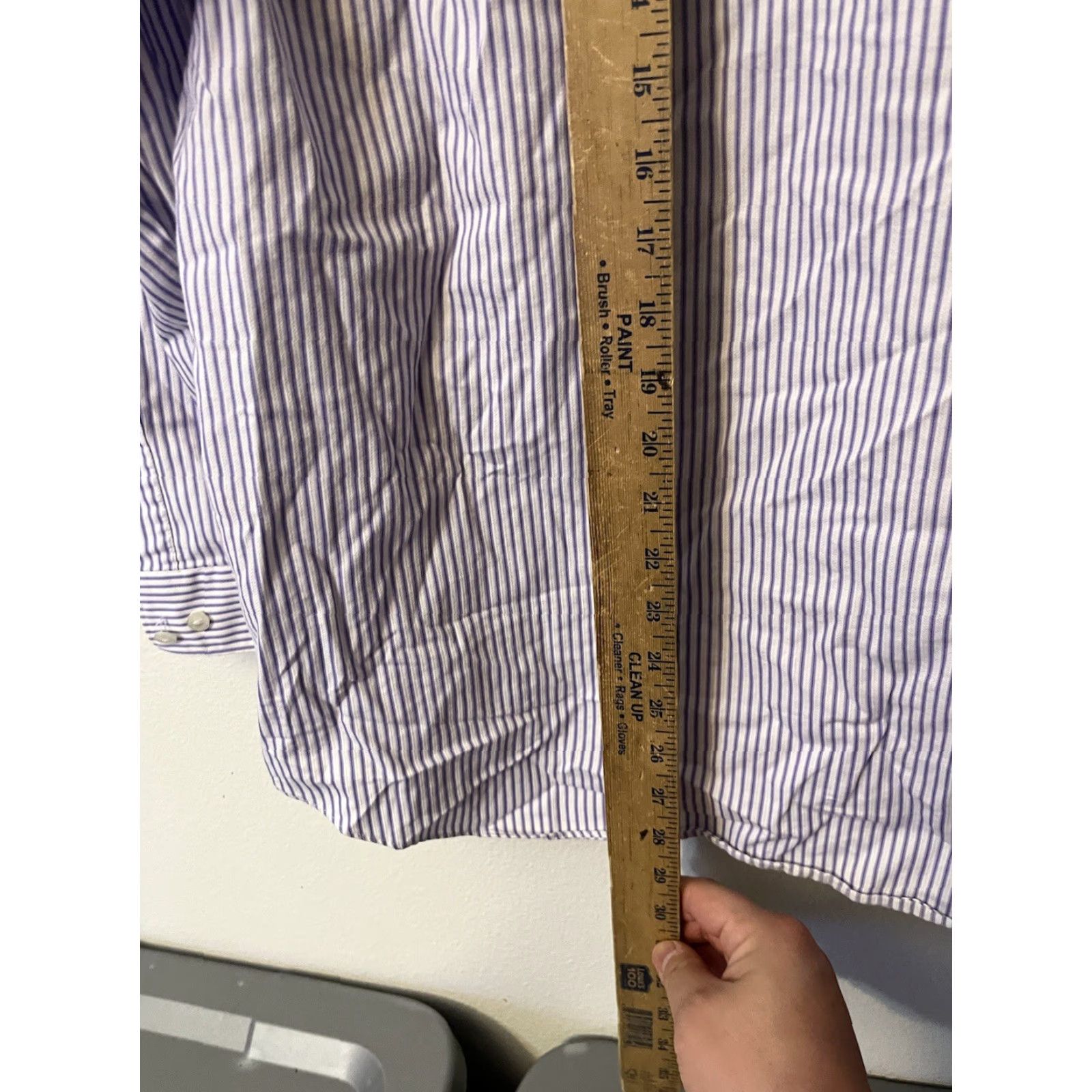 Kenneth Cole Kenneth Cole Shirt Mens L White Purple Striped Non Iron Slim Fit Button-Up Size US L / EU 52-54 / 3 - 4 Thumbnail
