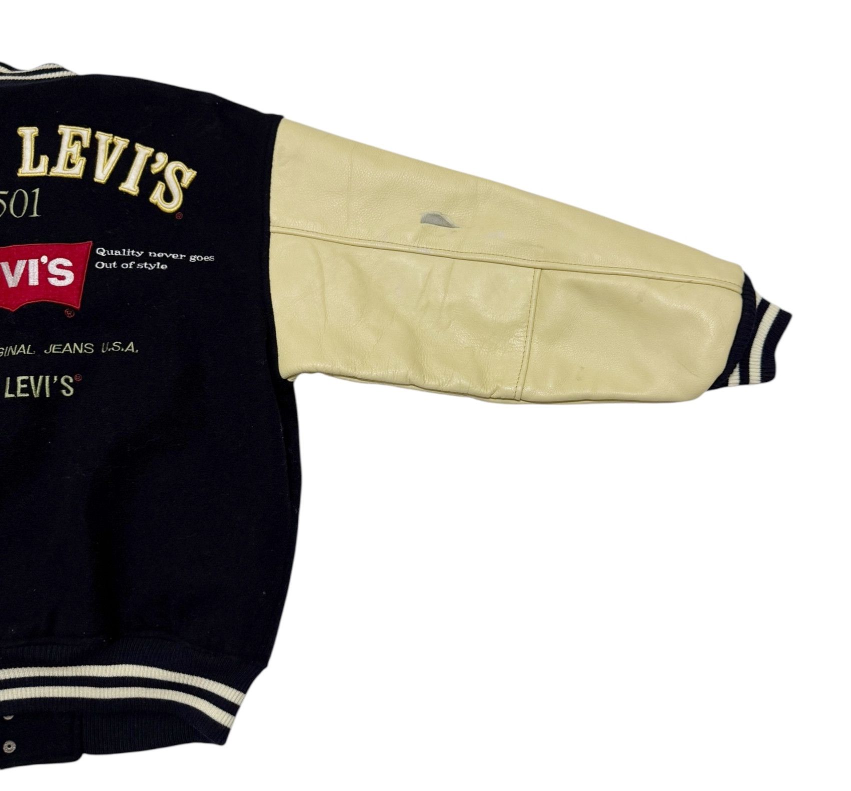 Levi's Levis Leather Wool Varsity Jacket Size US S / EU 44-46 / 1 - 9 Thumbnail