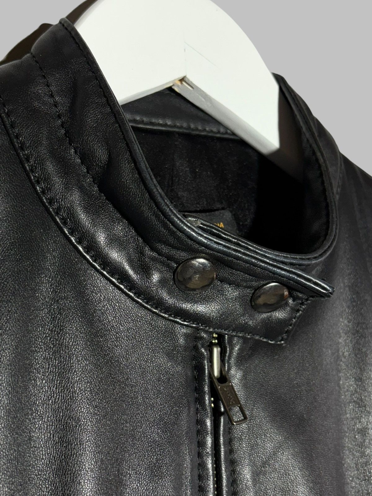 Bcbgmaxazria Bcbgmaxazria Black Leather Moto Jacket Rick Owens Biker Vibe Size M / US 6-8 / IT 42-44 - 6 Thumbnail