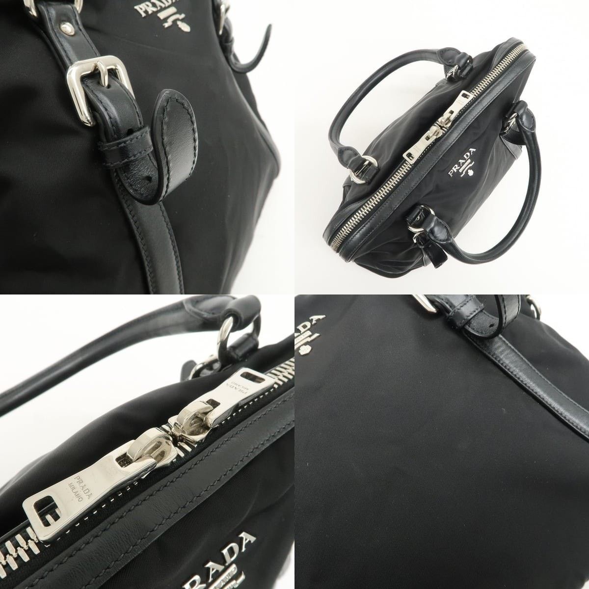 Prada Prada Nylon Leather Satchel Black Size ONE SIZE - 6 Thumbnail