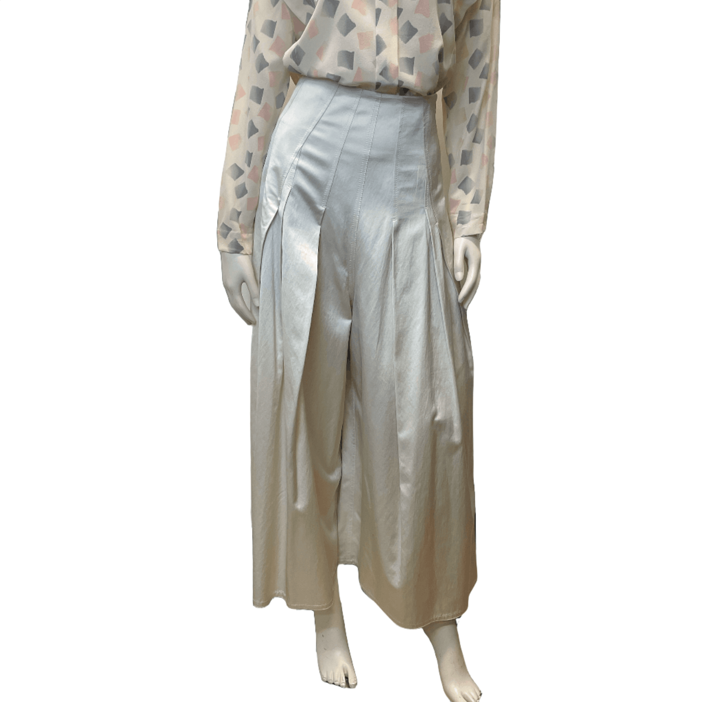 Brunello Cucinelli Brunello Cucinelli Vintage Designer Made In Italy Palazzo Trousers In Champagne Size 28" Size 28" / US 6 / IT 42 - 1 Thumbnail