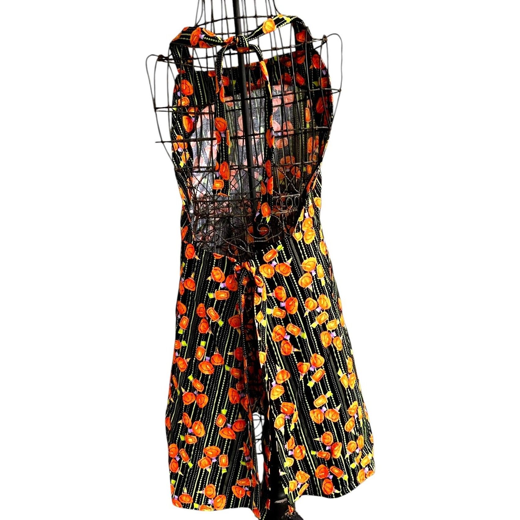 Handmade Vintage Handmade Halloween Apron Jack O Lanterns Pockets Bak Size ONE SIZE - 9 Thumbnail