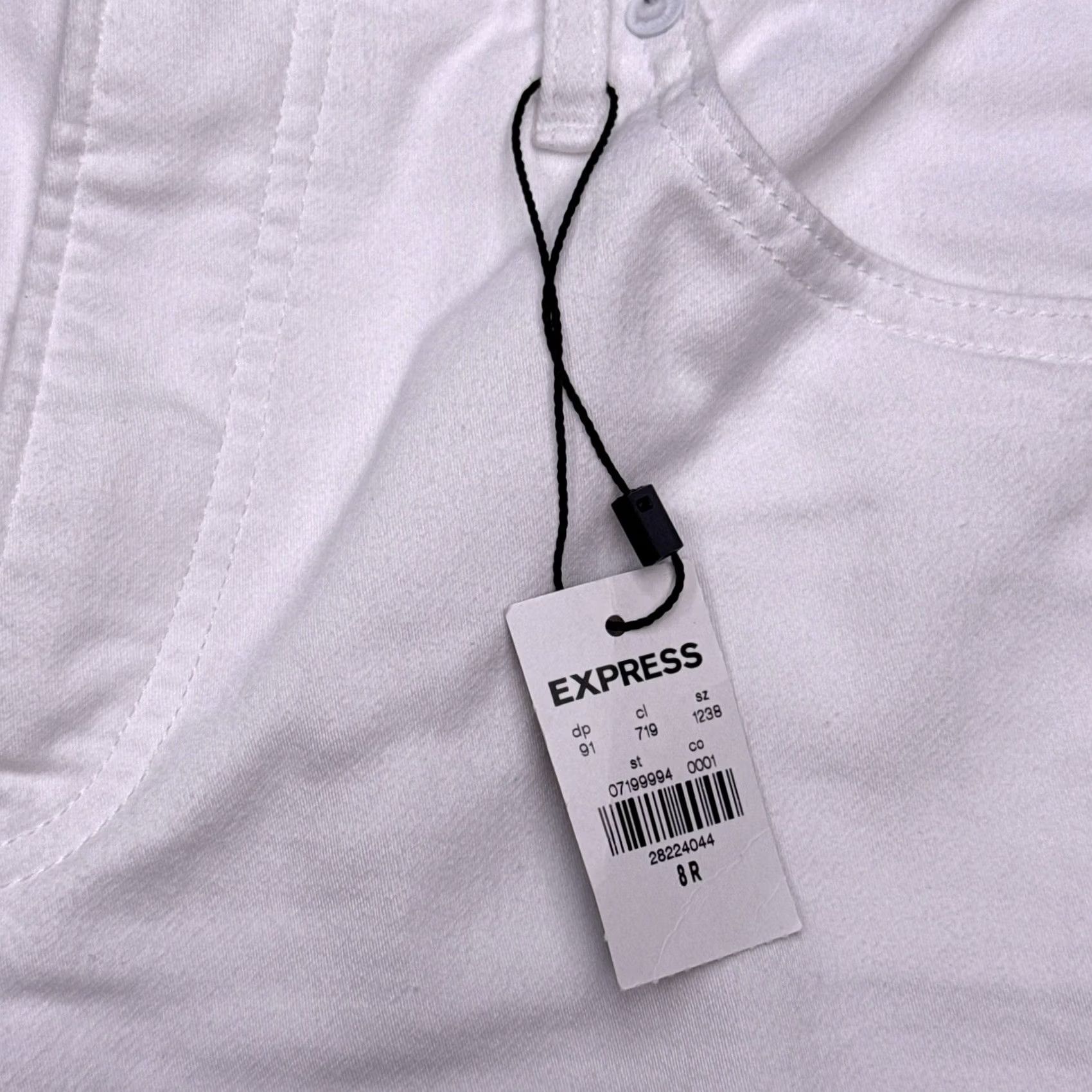 Express Express Skinny Mid Rise Jeans Womens 8R White Stretch New Size 30" / US 8 / IT 44 - 4 Thumbnail
