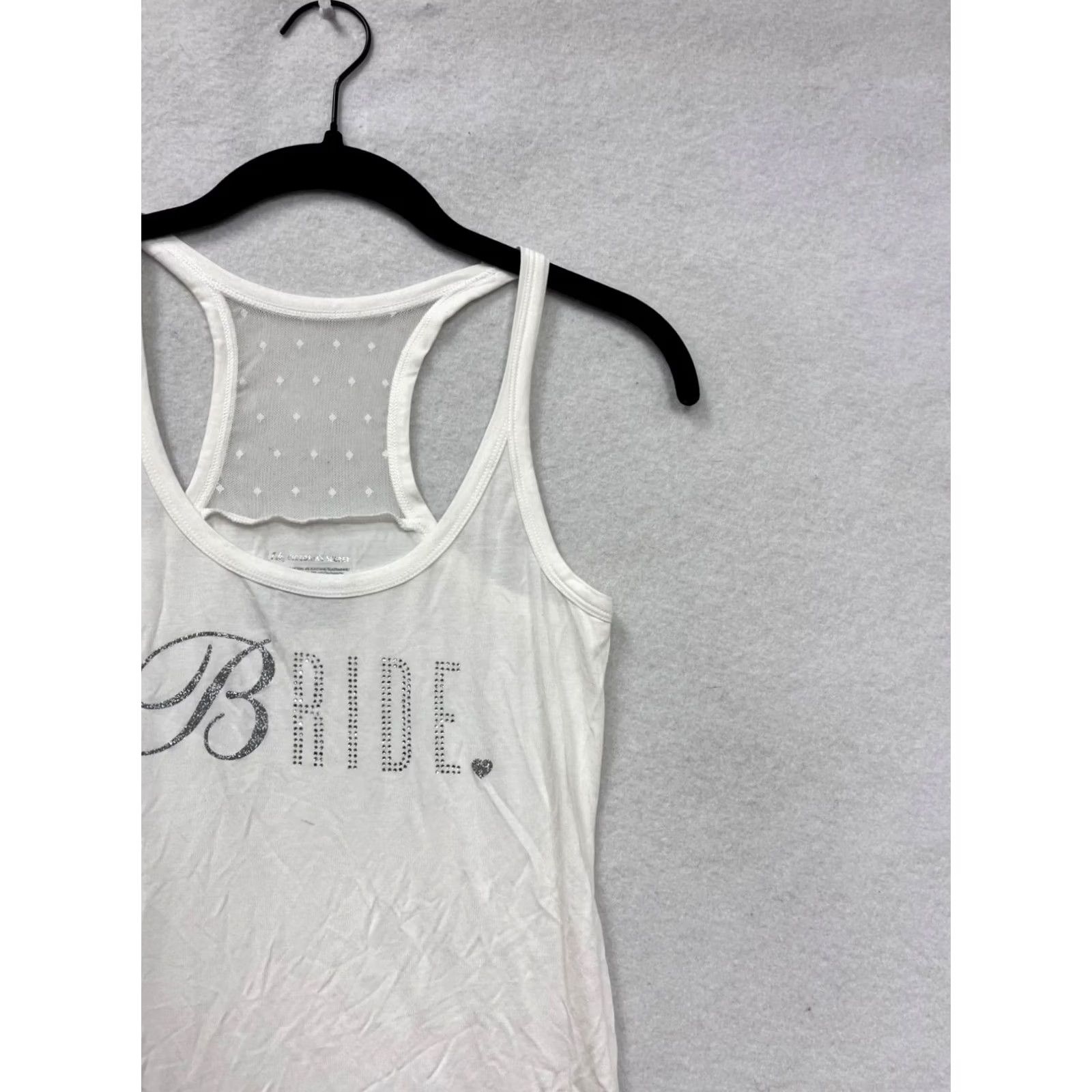 Victoria's Secret Victoria's Secret Tank Womens M White Bride Rhinestone Lettering Shirt Size M / US 6-8 / IT 42-44 - 5 Thumbnail