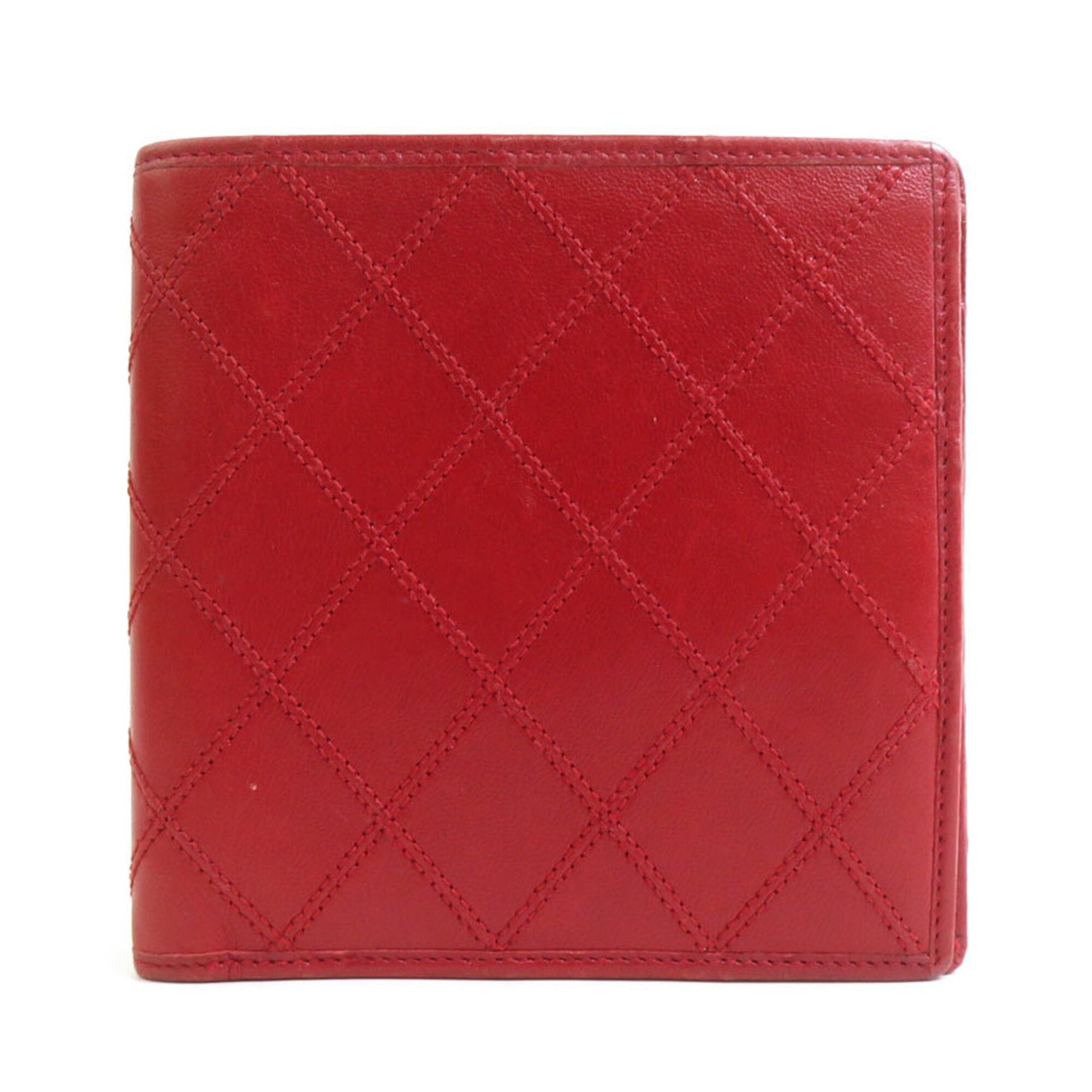 Chanel Chanel Billfold Bicolore Leather Red Men's e61862a Size ONE SIZE - 1 Thumbnail