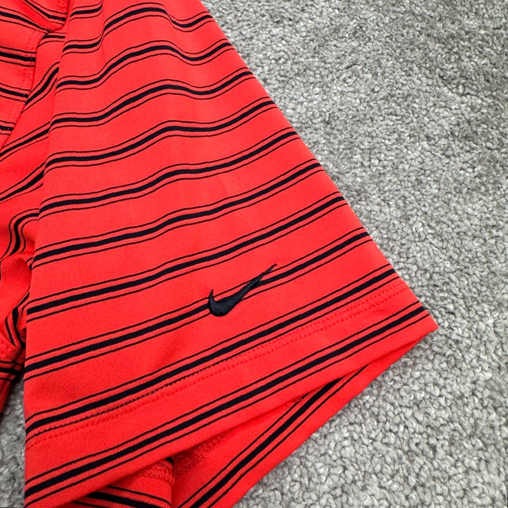 Nike Nike Golf Polo Shirt Mens L Red Striped Dri-Fit FitDry Button Collar Short Sleeve Performance Activewear Size US L / EU 52-54 / 3 - 4 Thumbnail