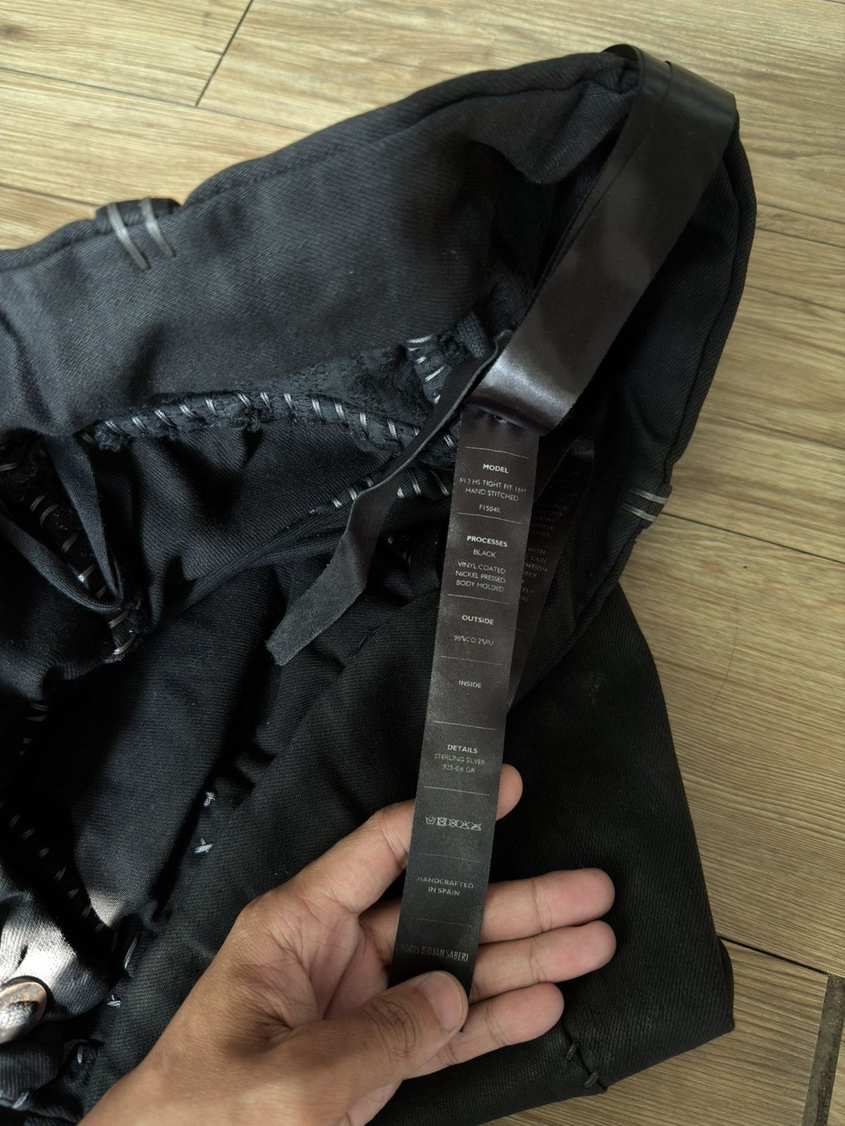 Boris Bidjan Saberi Boris Bidjan Saberi PH13 HS Handstitched Black Pants Size US 33 - 7 Thumbnail