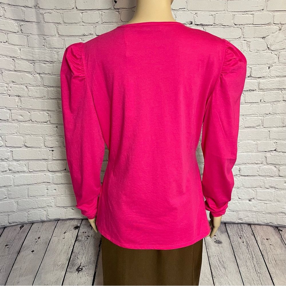 Rebecca Taylor NWT New $95 Rebecca Taylor Ruched Long-Sleeve Pink Top Size Size XL / US 12-14 / IT 48-50 - 5 Thumbnail