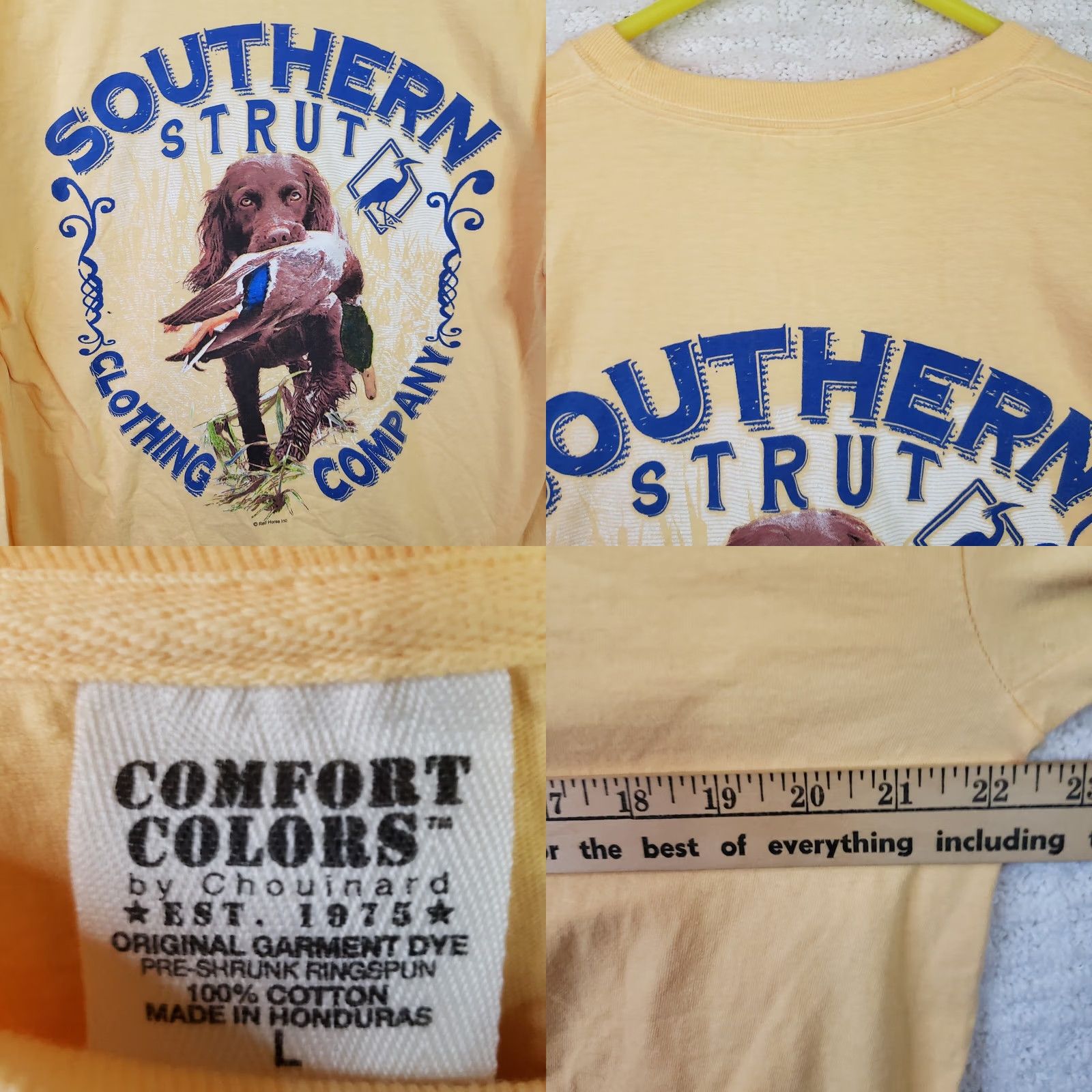 Vintage Southern Strut T-Shirt Men's L Yellow USA Ducks Long Sleeve Logo Shirt Size US L / EU 52-54 / 3 - 8 Thumbnail