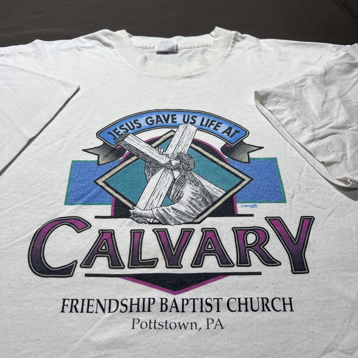 Vintage Vintage 90s Jesus God Holy Bible Promo Tee 3XL Oversized Size US XXL / EU 58 / 5 - 3 Thumbnail