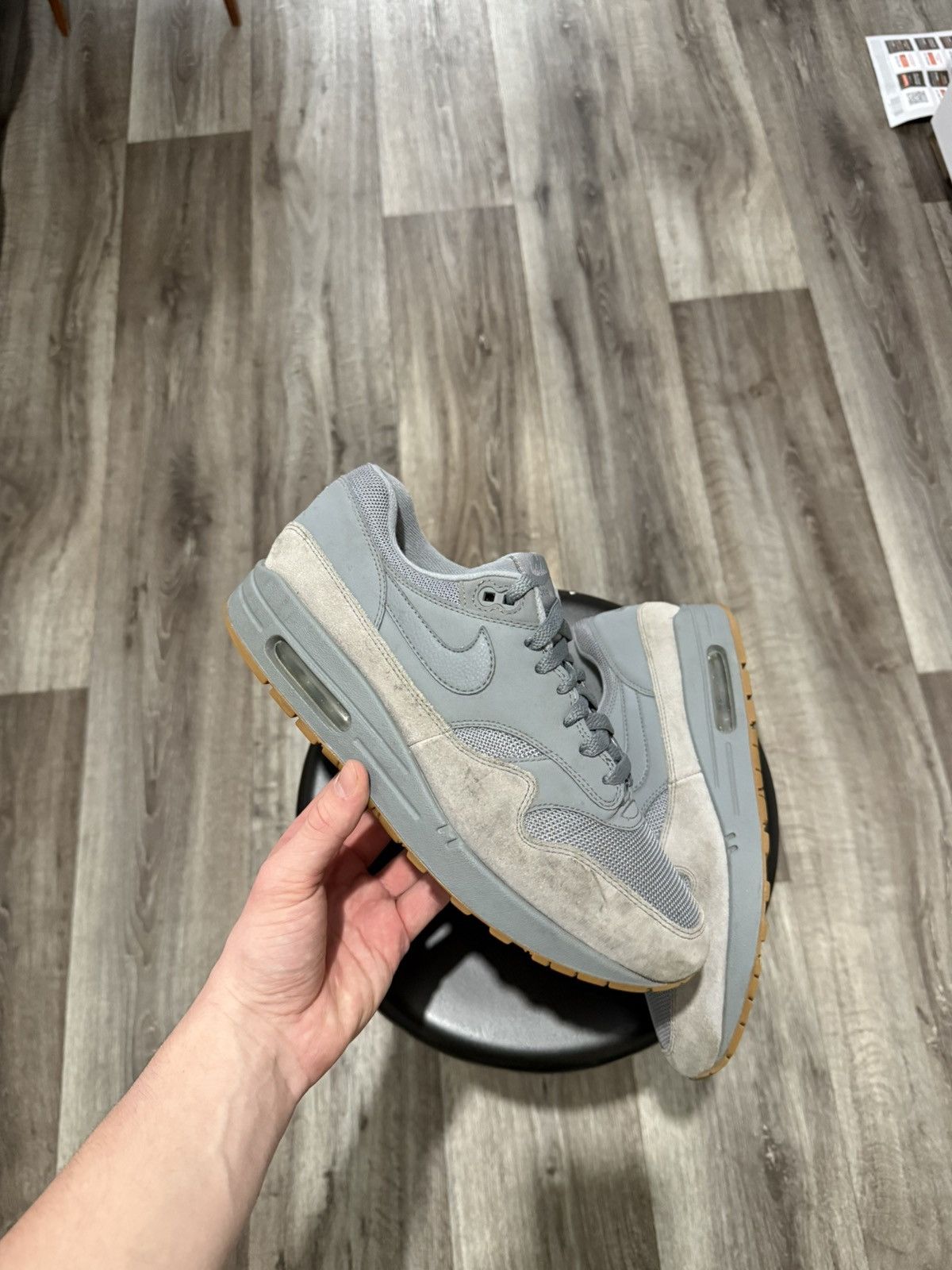 Nike NIKE AIR MAX 1 LOW SNEAKERS MENS GRAY TRAINERS Y2K DRILL Size US 9.5 / EU 42-43 - 5 Thumbnail