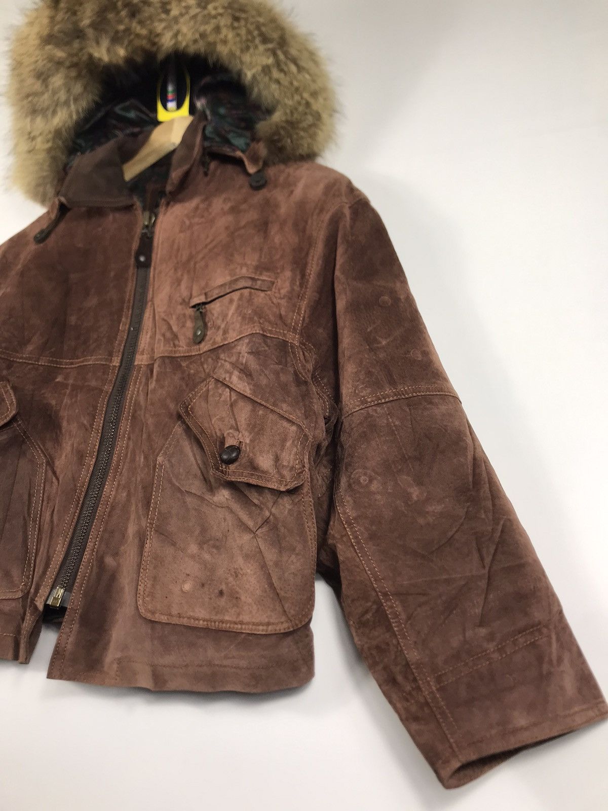 Genuine Leather ⚡️Vintage Art Able Development Hooded Faux Fur Leather Jacket Size US S / EU 44-46 / 1 - 3 Thumbnail